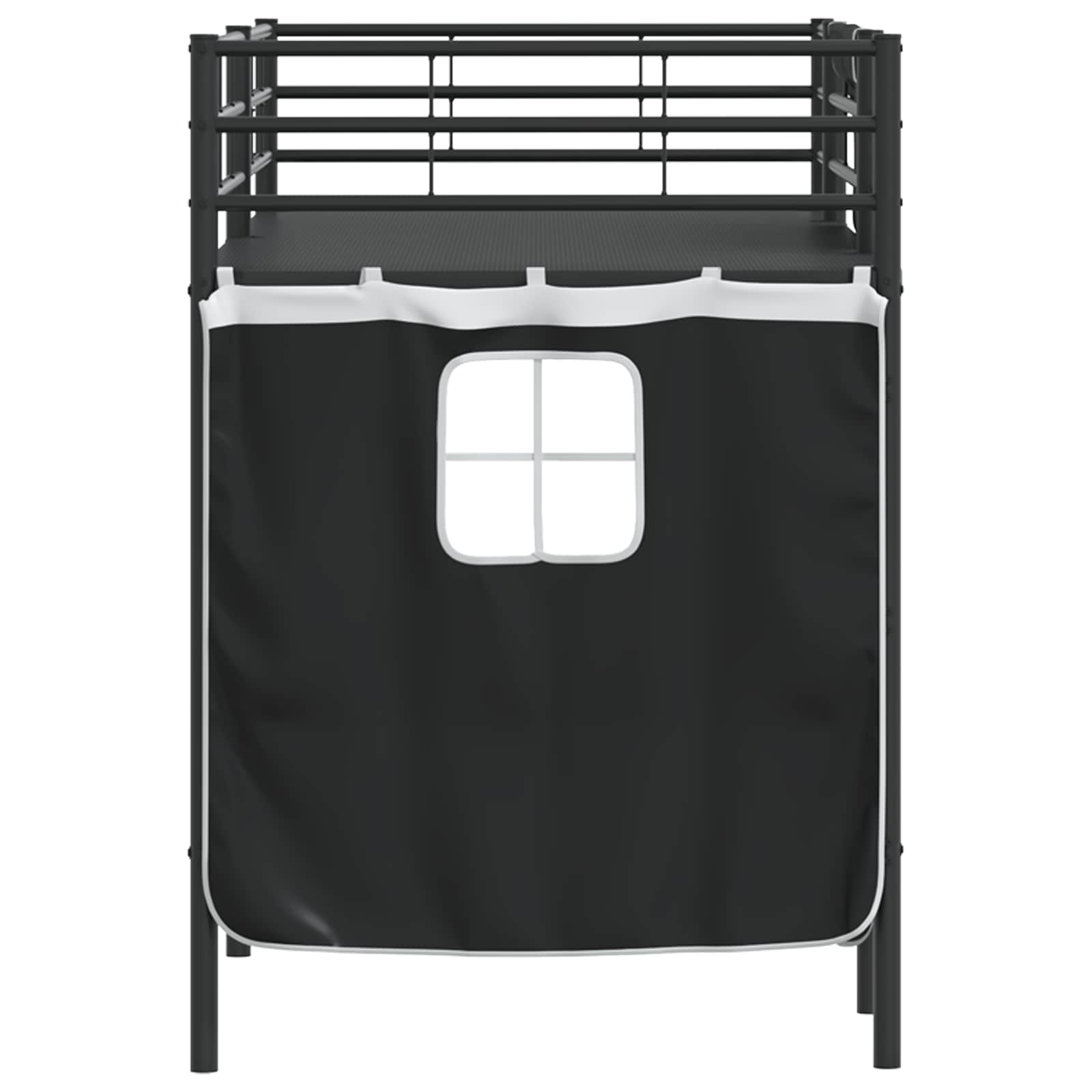 Krevet na kat za djecu s zavjesama Crna 75 x 190 cm
