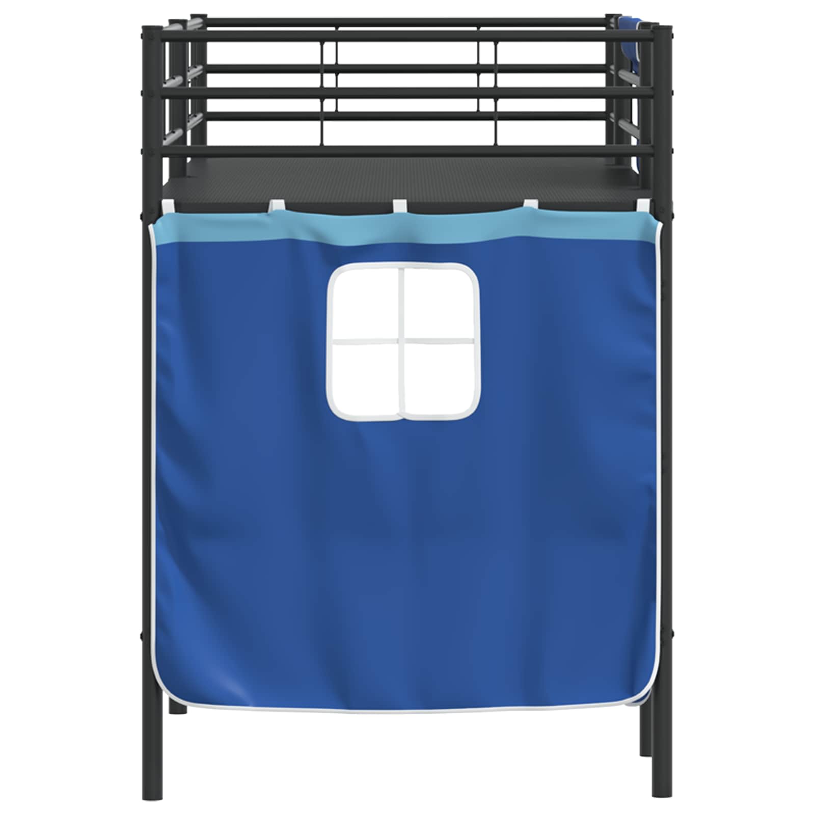 Krevet na kat za djecu s zavjesama Crna i Plava 75 x 190 cm