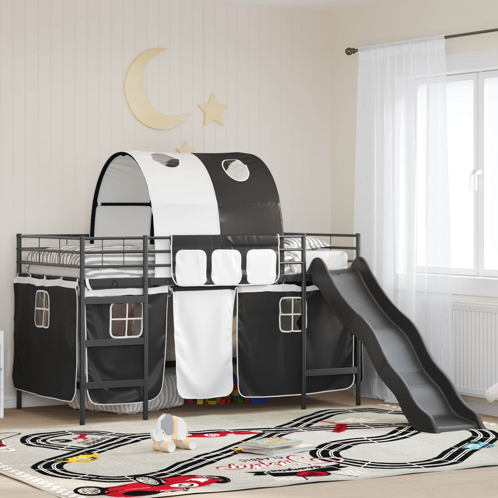 Okvir Krevet za Dječji Loft Crna 90 x 200 cm Metal