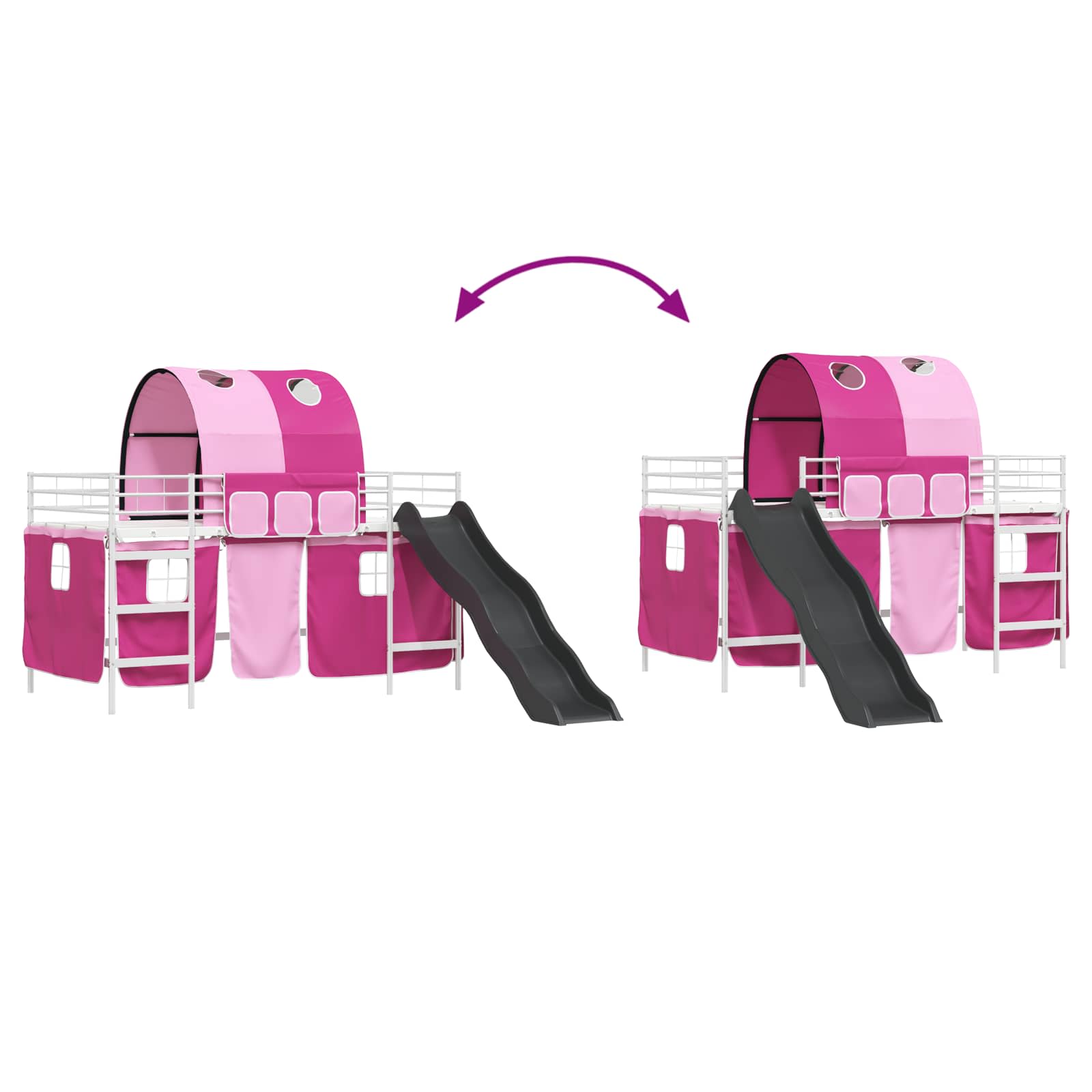 Okvir Krevet za Dječji Loft Bijela i roza 100 x 200 cm Metal