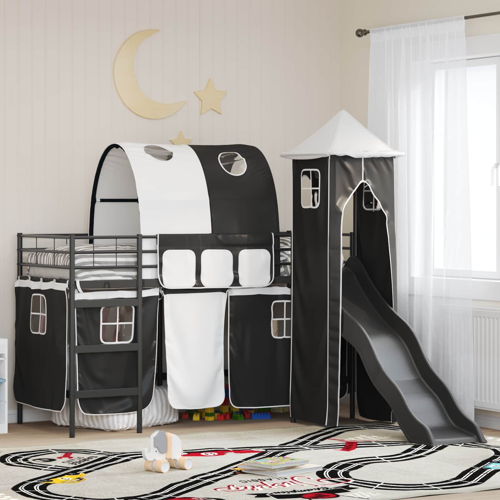 Okvir Krevet za Dječji Loft Crna 90 x 190 cm Metal