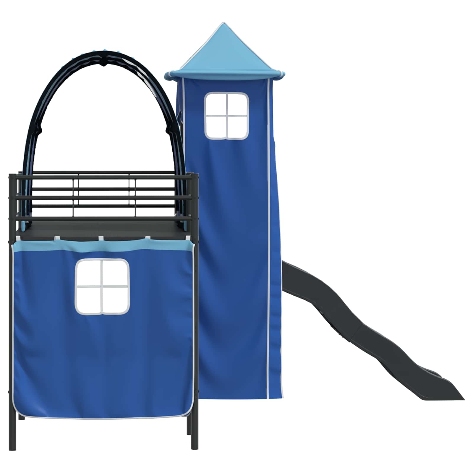 Okvir Krevet za Dječji Loft Crna i Plava 75 x 190 cm Metal