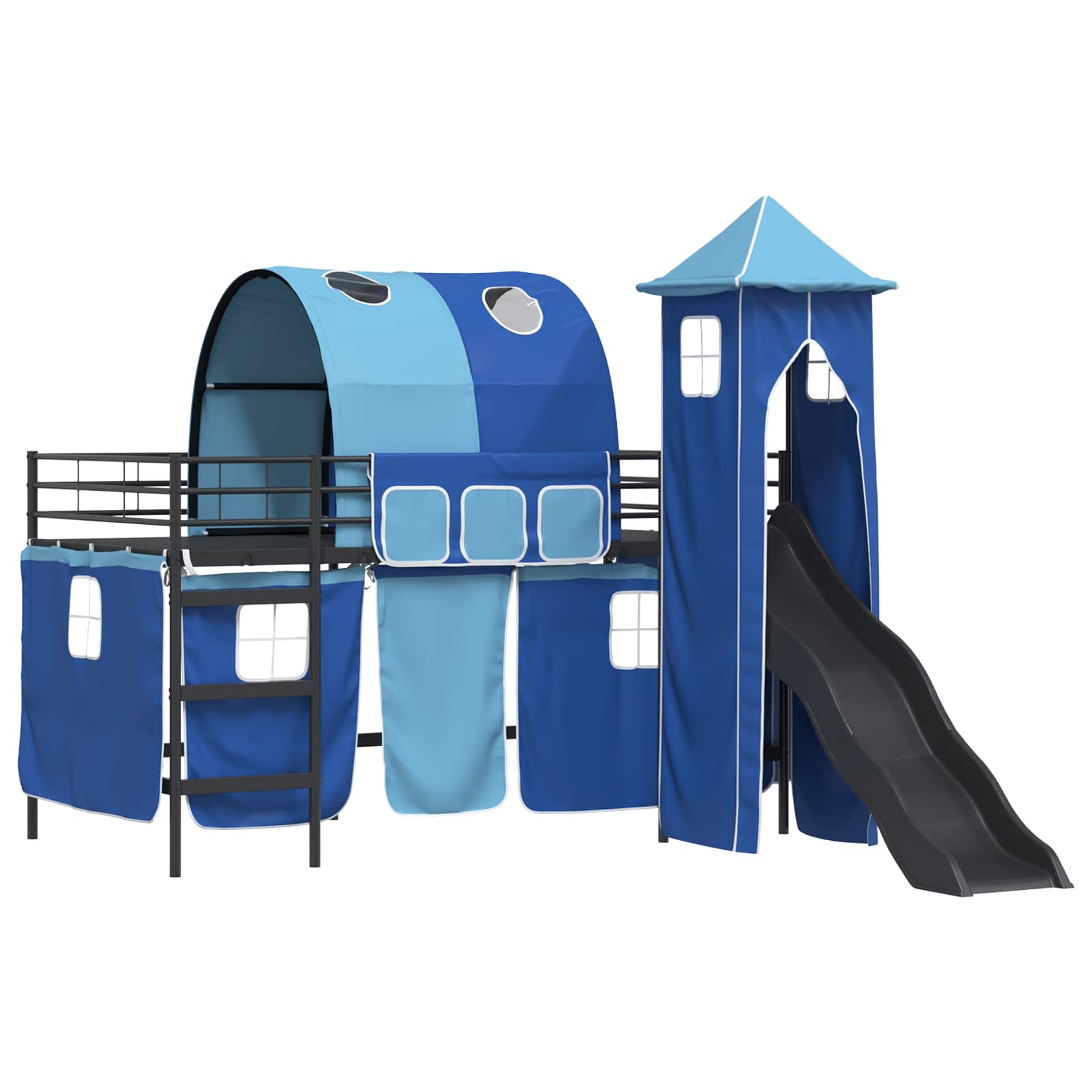 Okvir Krevet za Dječji Loft Crna i Plava 100 x 200 cm Metal