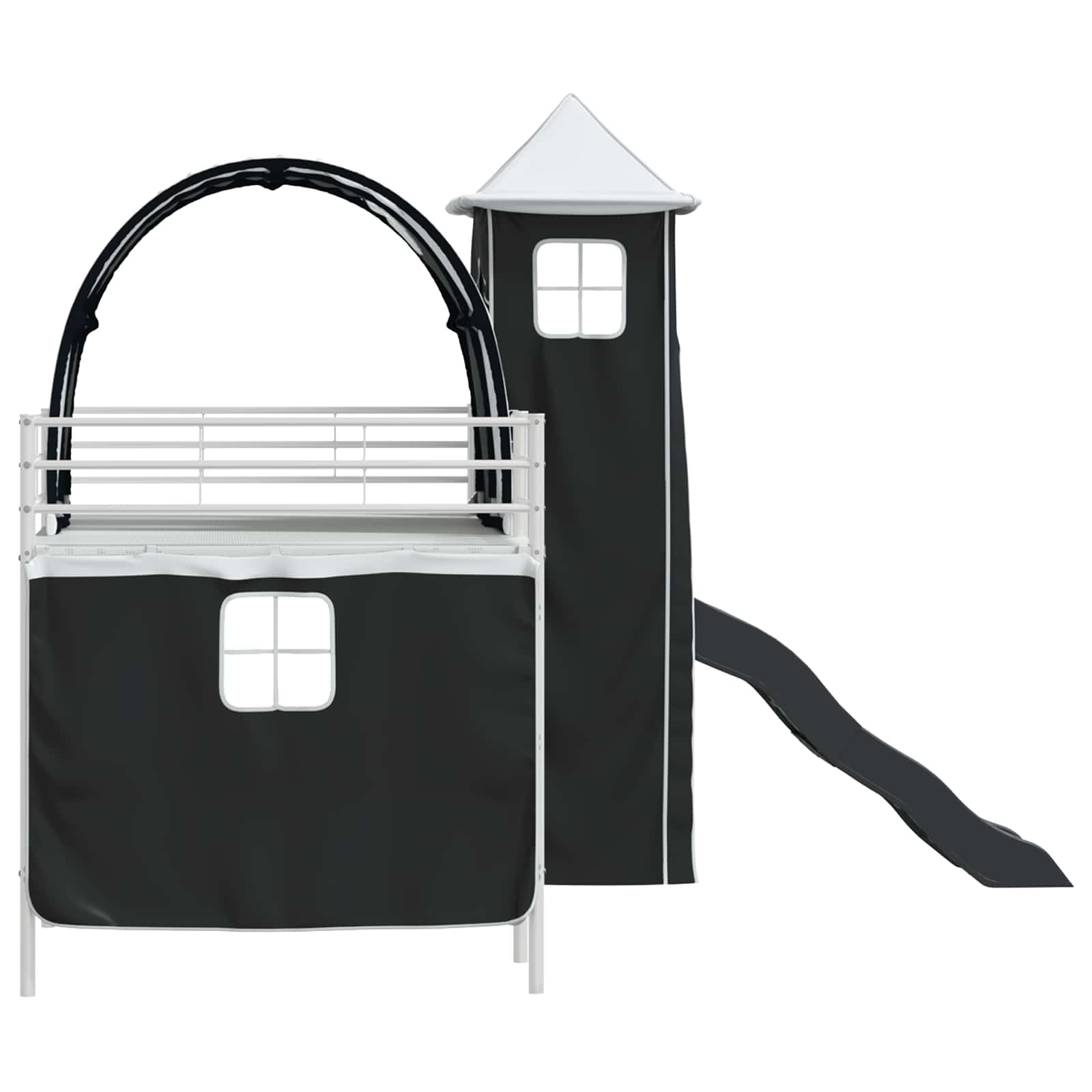 Okvir Krevet za Dječji Loft Bijela i crna 80 x 200 cm Metal
