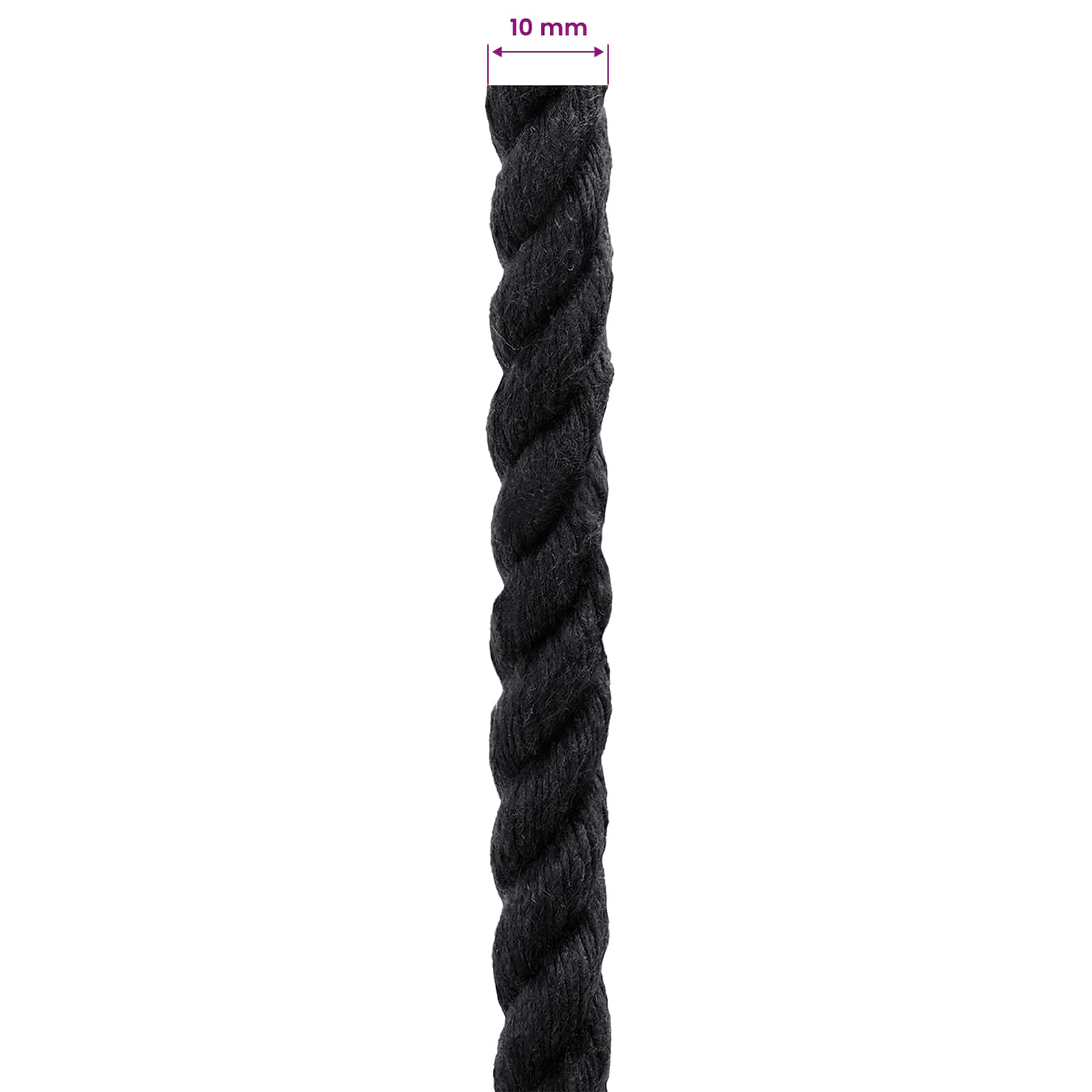 Konop Crna 1 x 1 x 5000 cm Pamuk