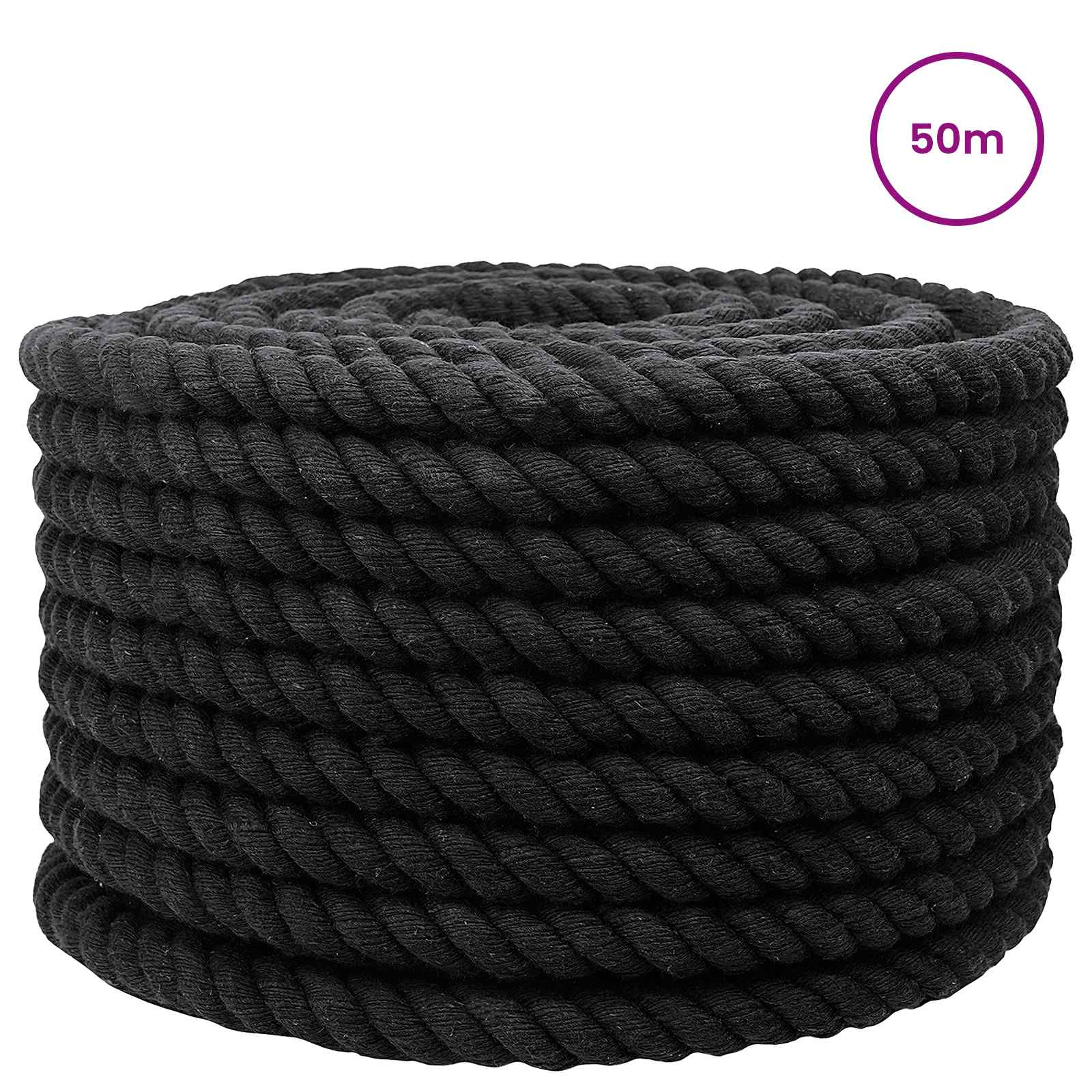 Konop Crna 1,6 x 1,6 x 5000 cm Pamuk