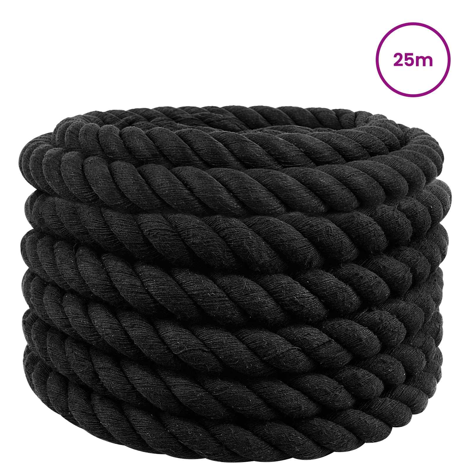 Konop Crna 3 x 3 x 2500 cm Pamuk