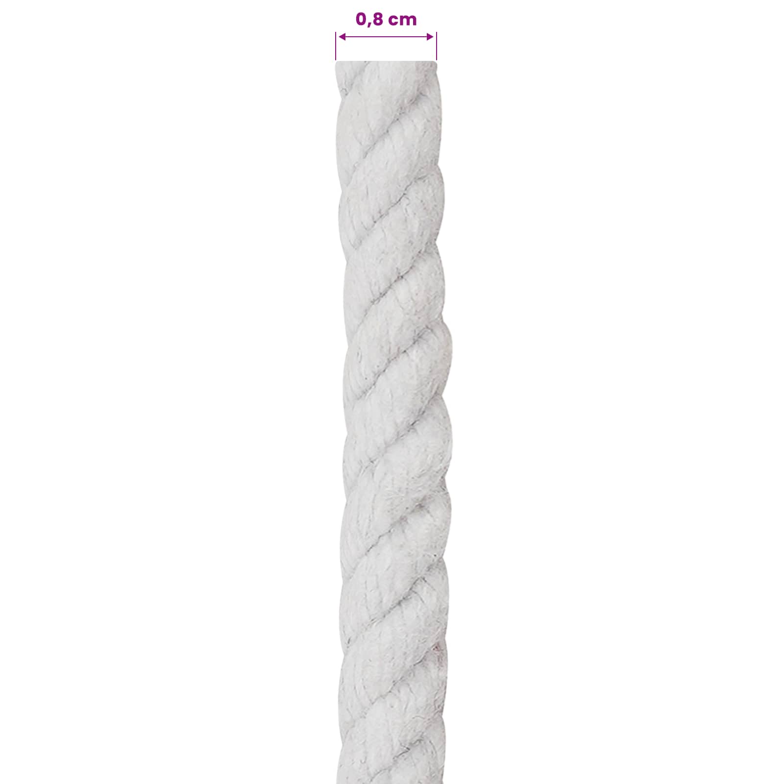 Konop Bijelo 0,8 x 0,8 x 50000 cm Pamuk