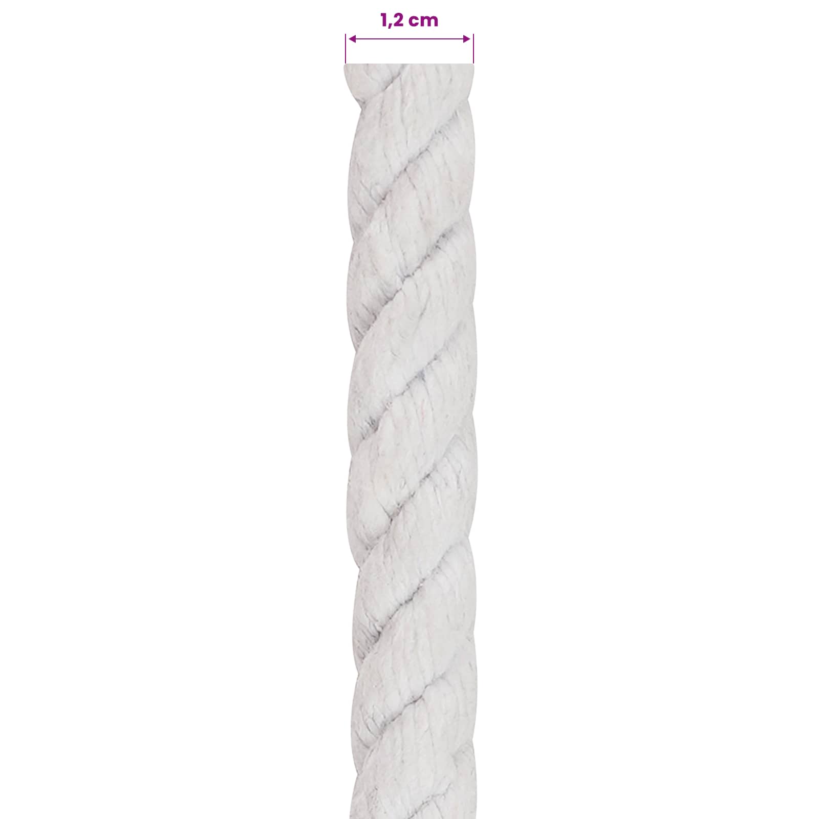 Konop Bijelo 1,2 x 1,2 x 25000 cm Pamuk