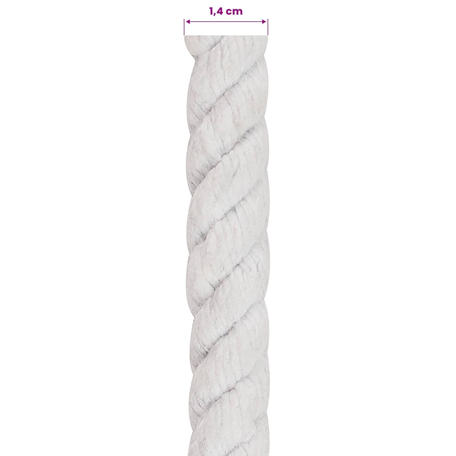Konop Bijelo 1,4 x 1,4 x 25000 cm Pamuk