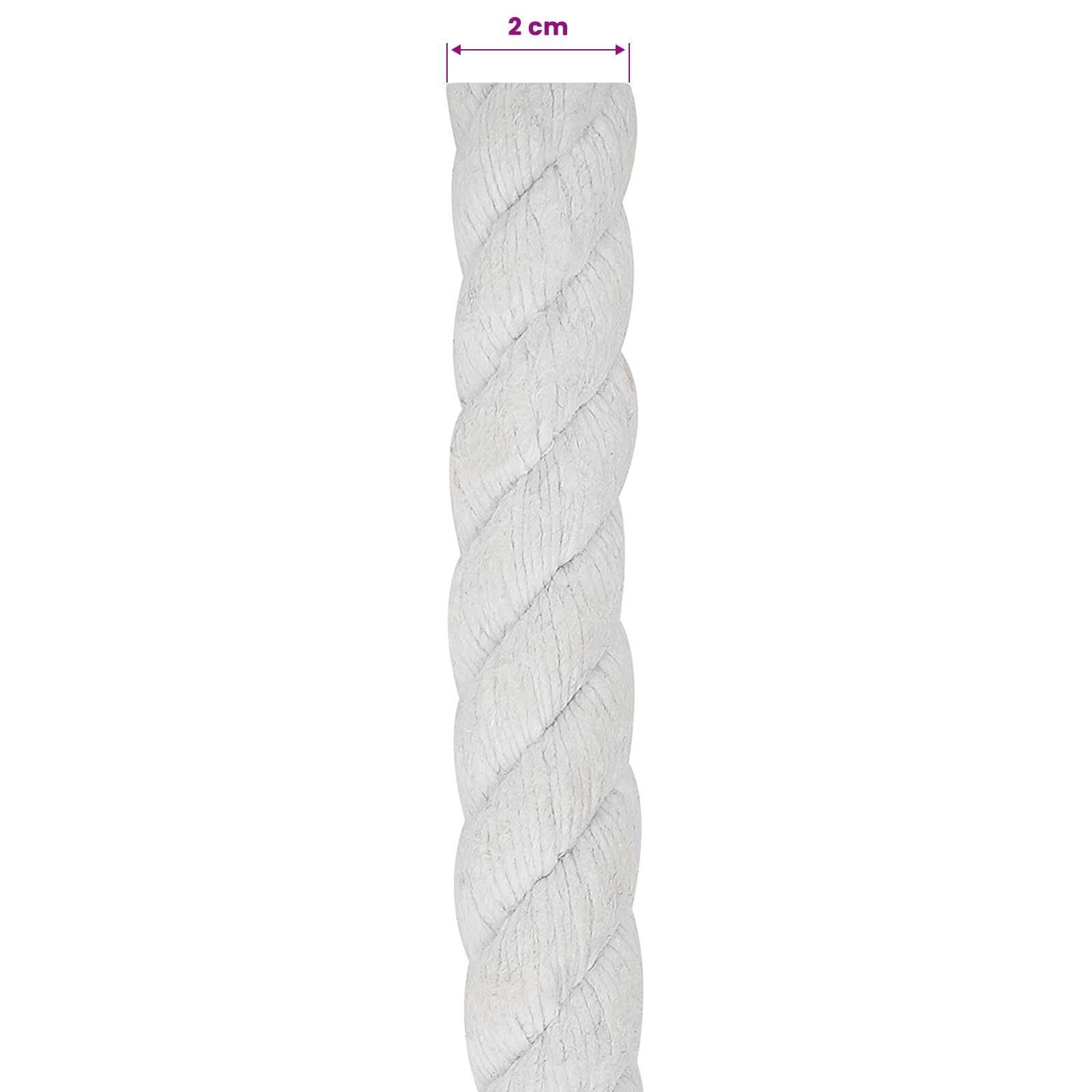 Konop Bijelo 2 x 2 x 2500 cm Pamuk