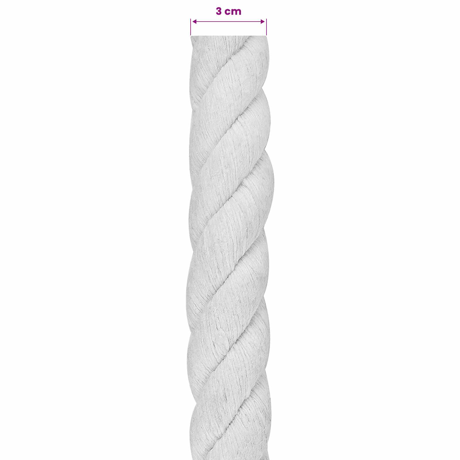 Konop Bijelo 3 x 3 x 5000 cm Pamuk