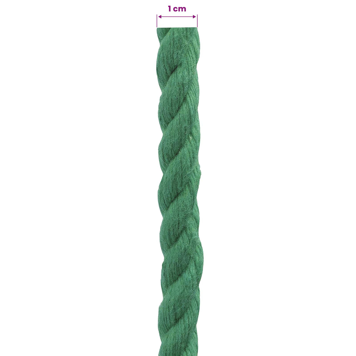Pamučno uže 10 mm 25 m Zelena 100% Pamuk