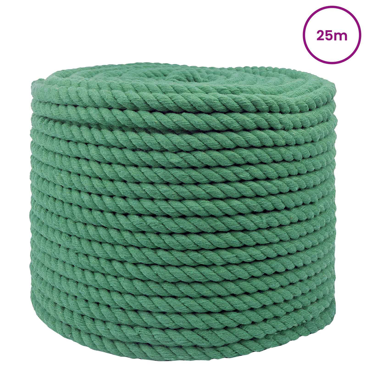 Pamučno uže 12 mm 25 m Zelena 100% Pamuk