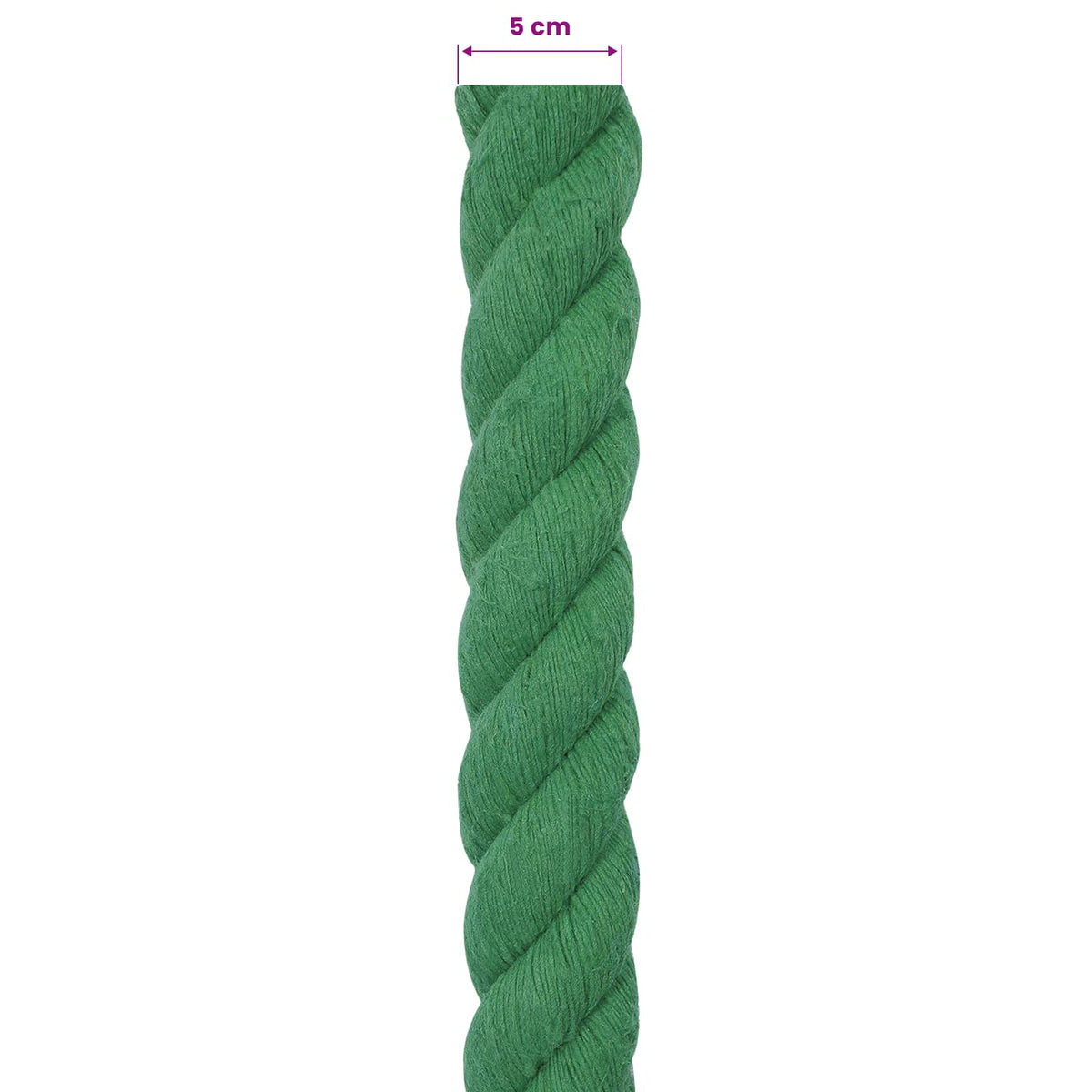 Pamučno uže 50 mm 5 m Zelena 100% Pamuk