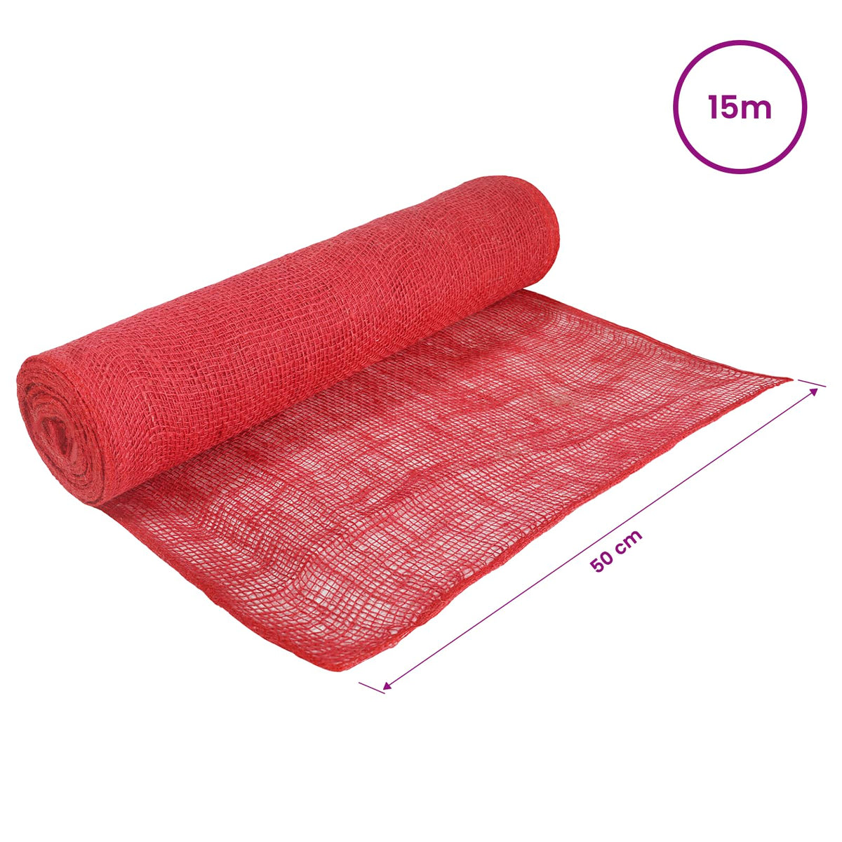 Jutena rola 50 x 1500 cm Crvena