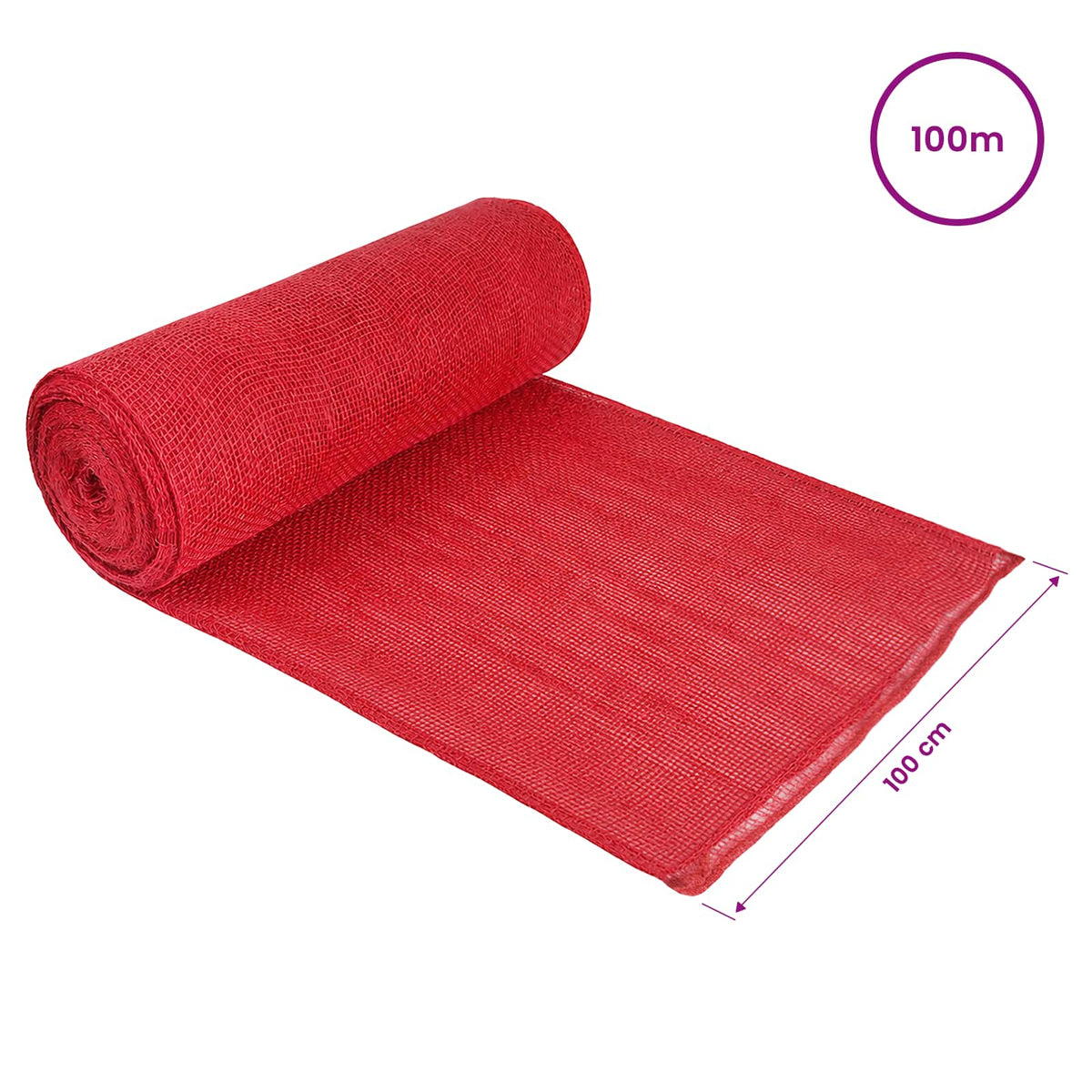 Jutena rola 100 x 10000 cm Crvena