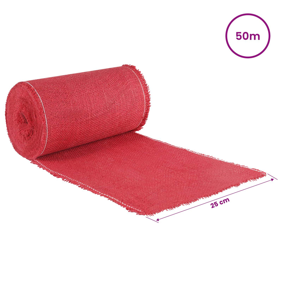 Jutena rola 25 x 5000 cm Crvena
