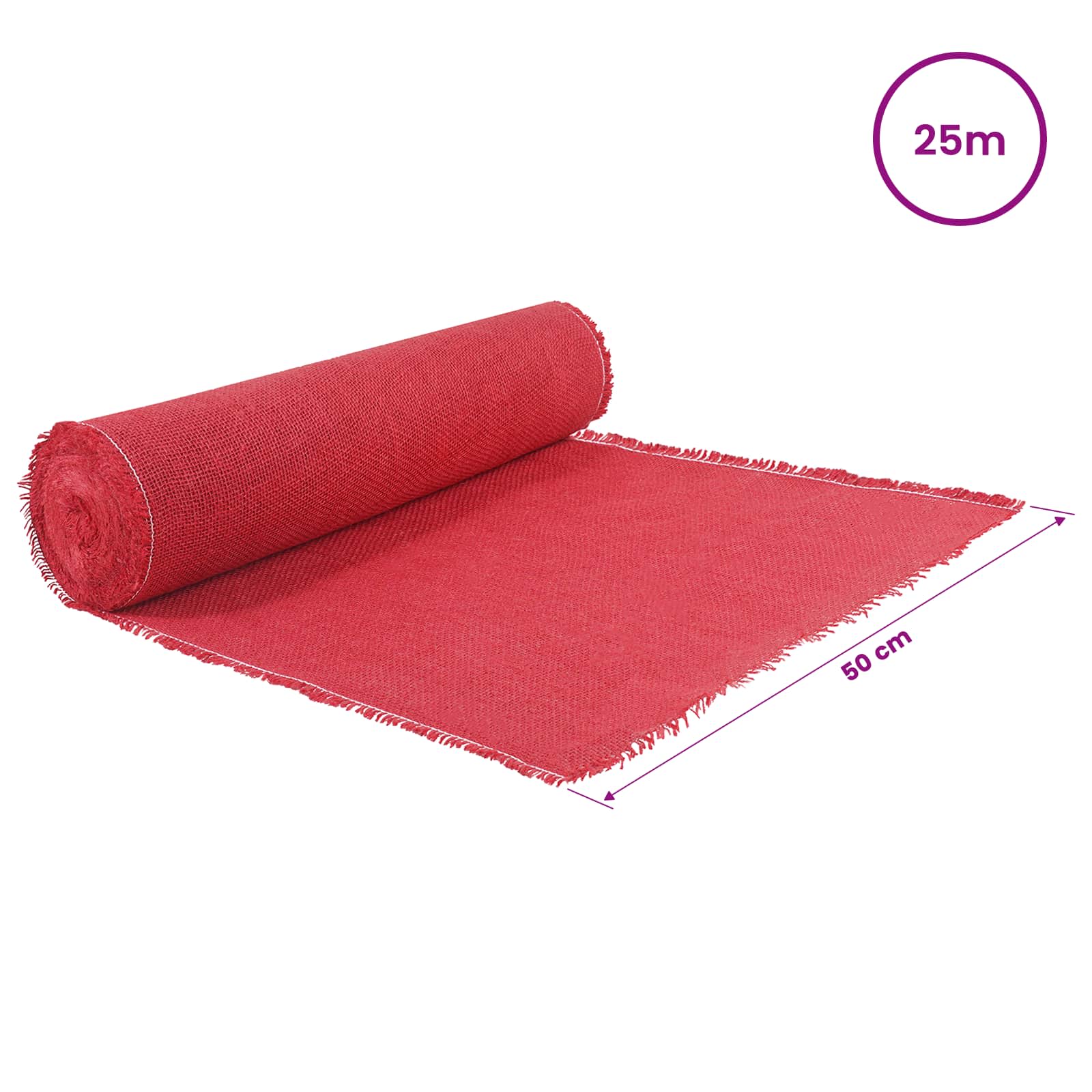 Jutena rola 50 x 2500 cm Crvena