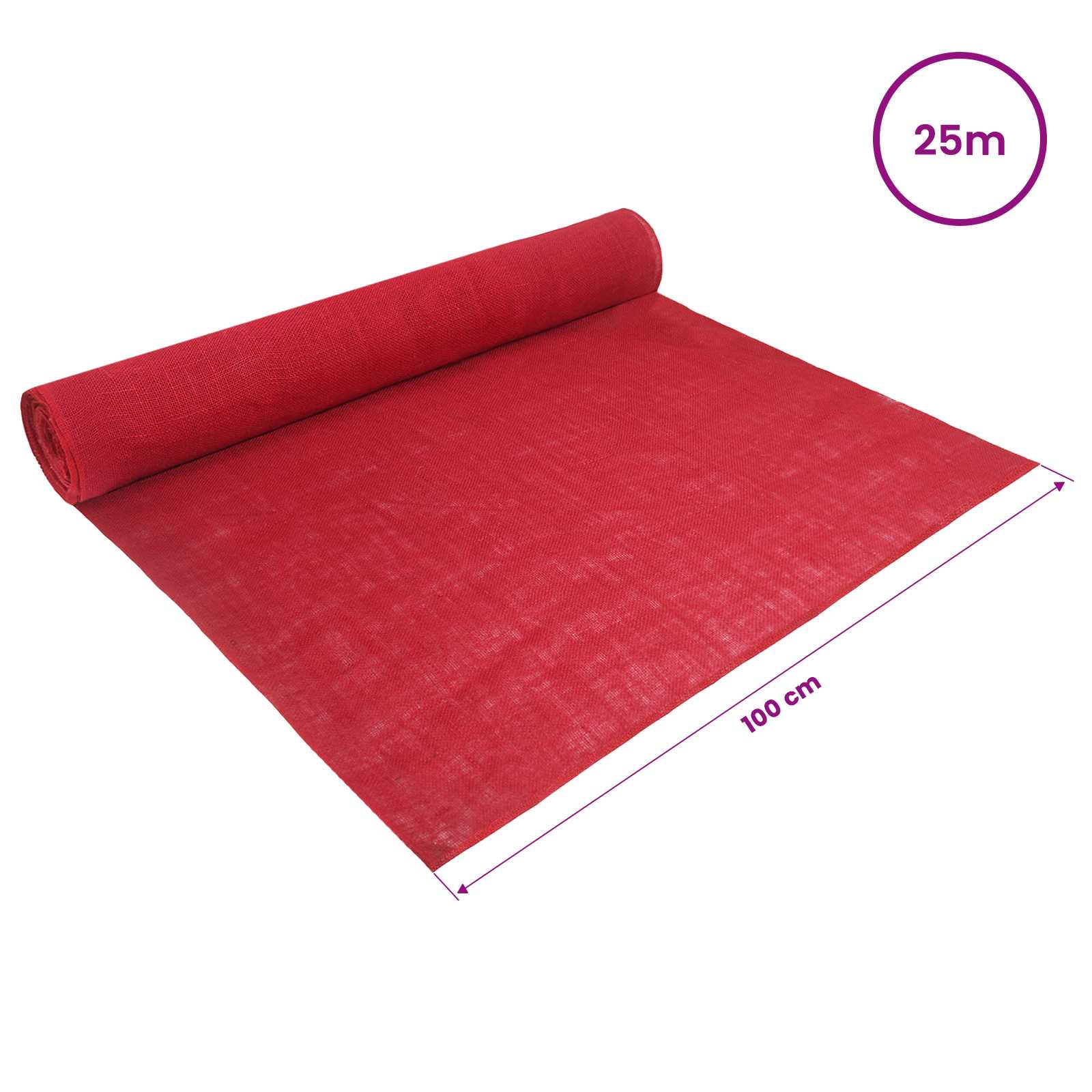 Jutena rola 100 x 2500 cm Crvena