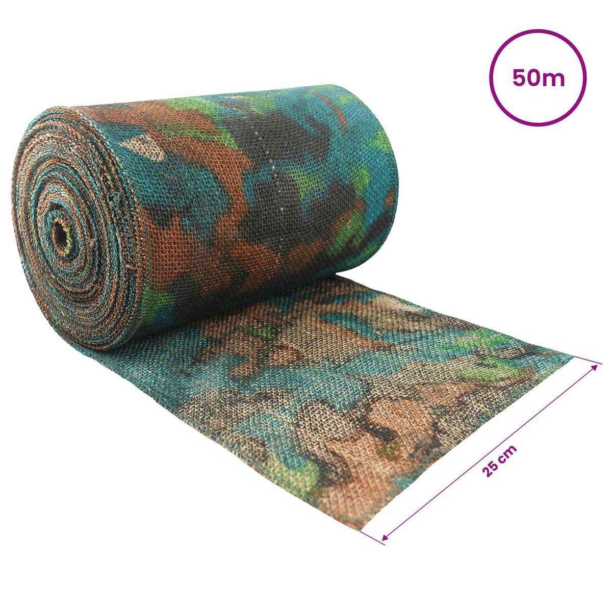 Jutena rola 25 x 5000 cm Maskirna