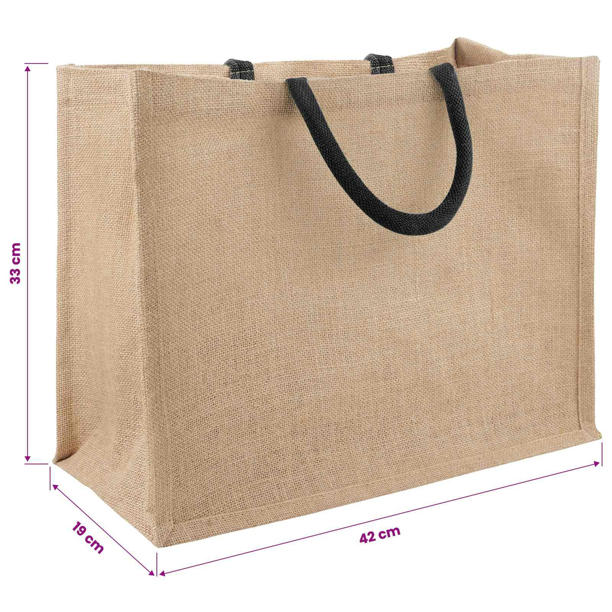 Torbe od jute 5 Prirodna i crna 42 x 33 x 19 cm 100% Jut