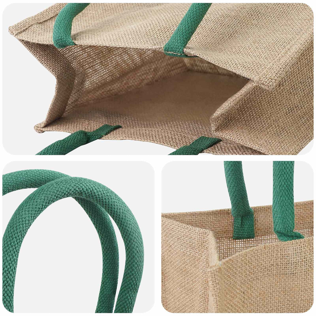 Torbe od jute 5 Prirodna i zelena 26 x 22 x 14 cm 100% Jut