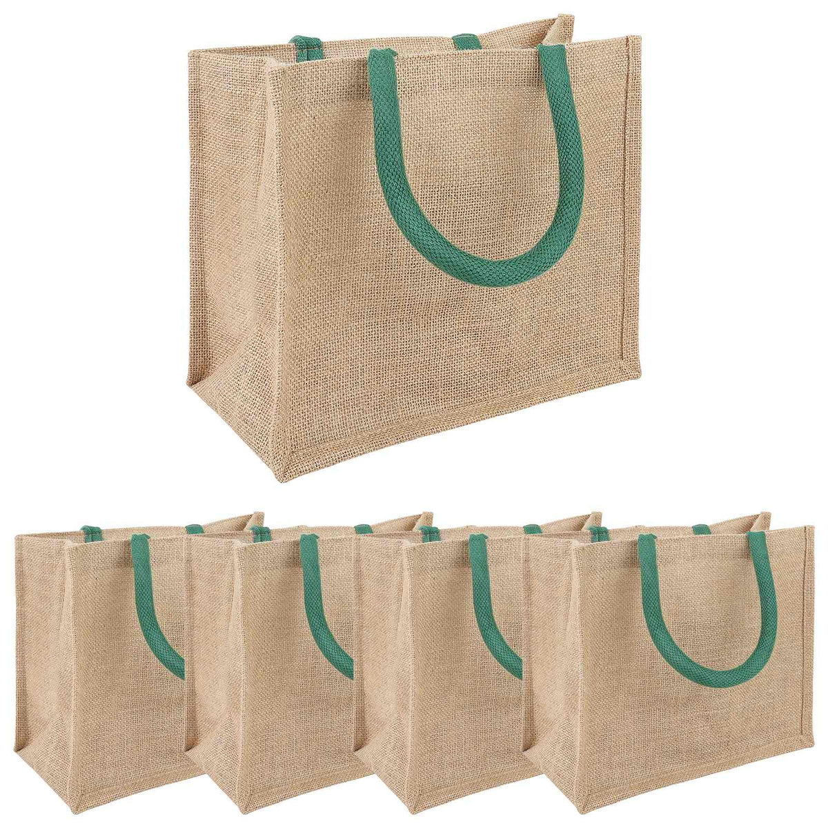 Torbe od jute 5 Prirodna i zelena 26 x 22 x 14 cm 100% Jut