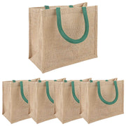 Torbe od jute 5 Prirodna i zelena 26 x 22 x 14 cm 100% Jut