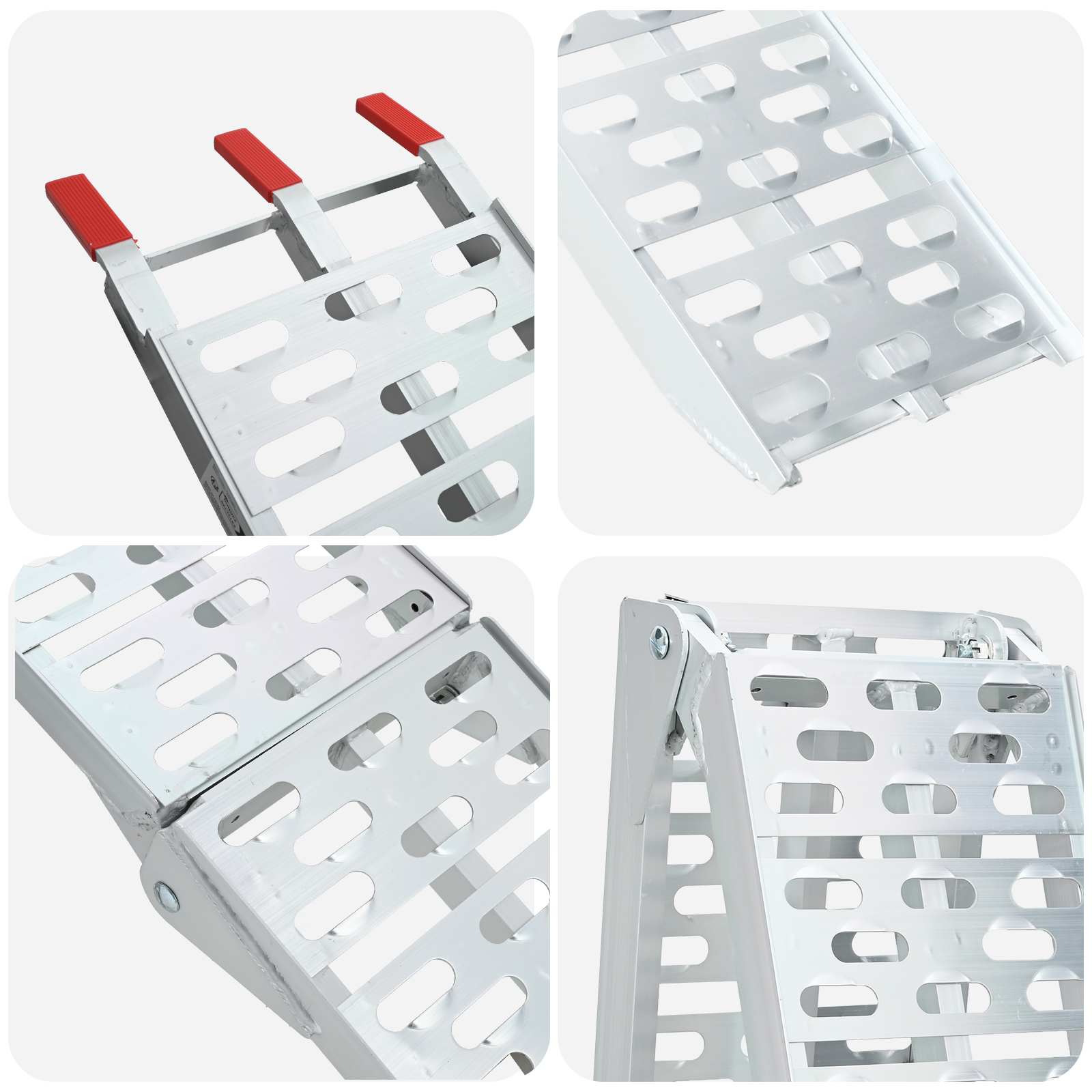 Sklopiva rampi za motocikle 340 kg po rampi 2 pcs Srebrno