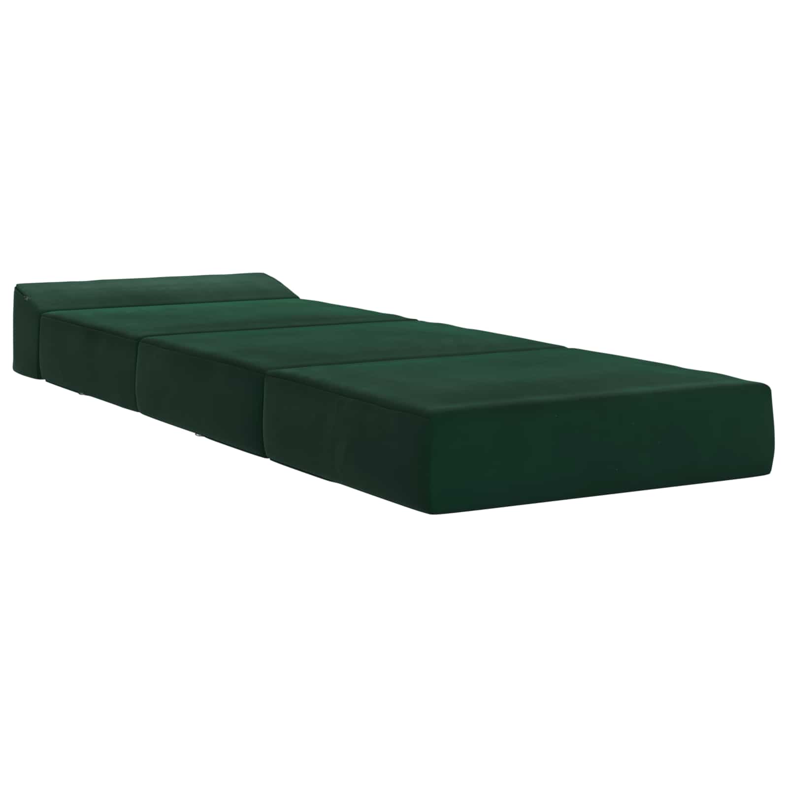 Sofa na razvlačenje Tamnozelena 200 x 70 x 15 cm Baršun