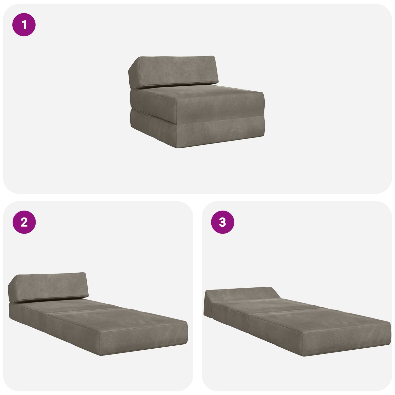 Sofa na razvlačenje Svjetlosiva 60 x 70 x 41 cm Tkanina
