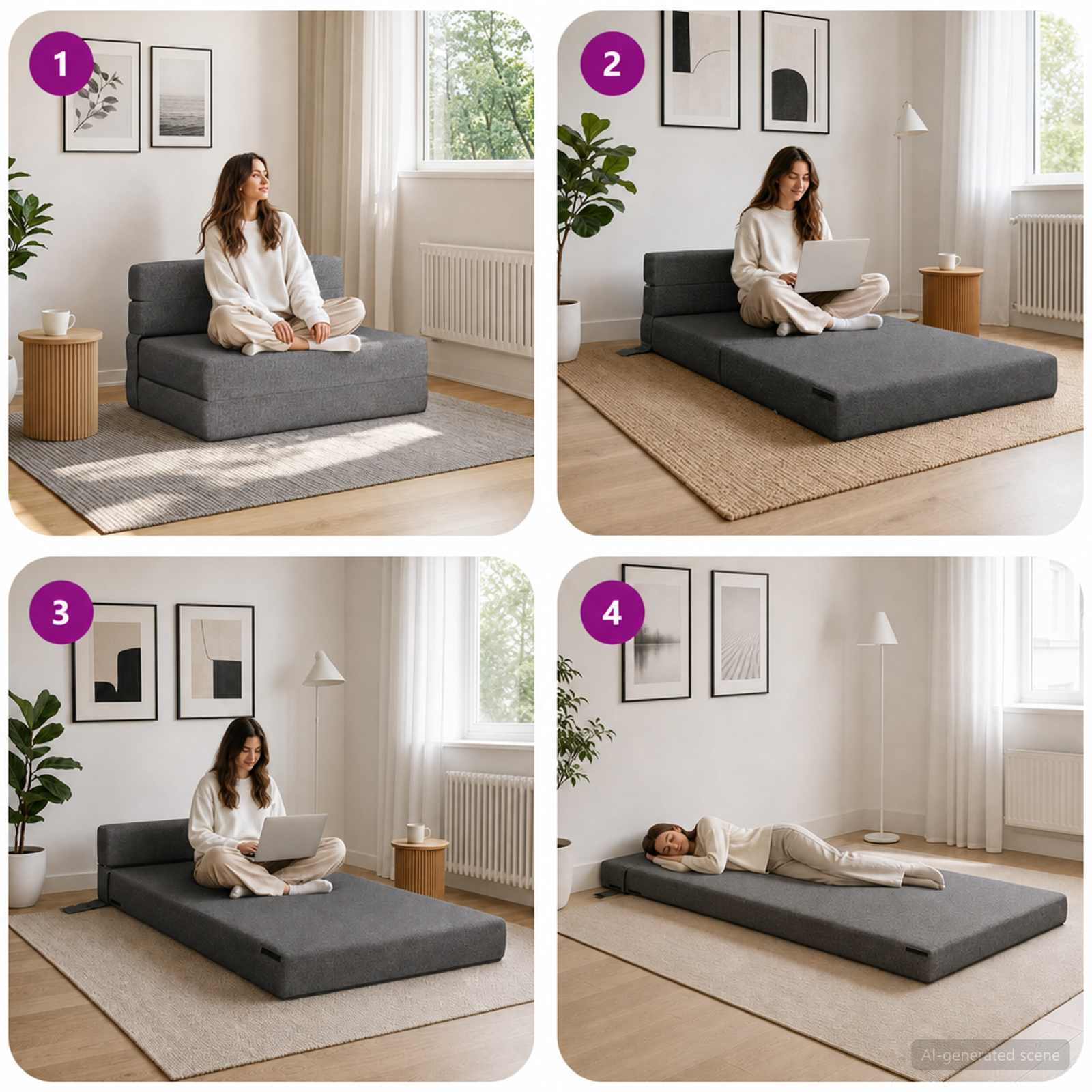 Sofa na razvlačenje Svjetlosiva 70 x 72 x 60 cm Tkanina
