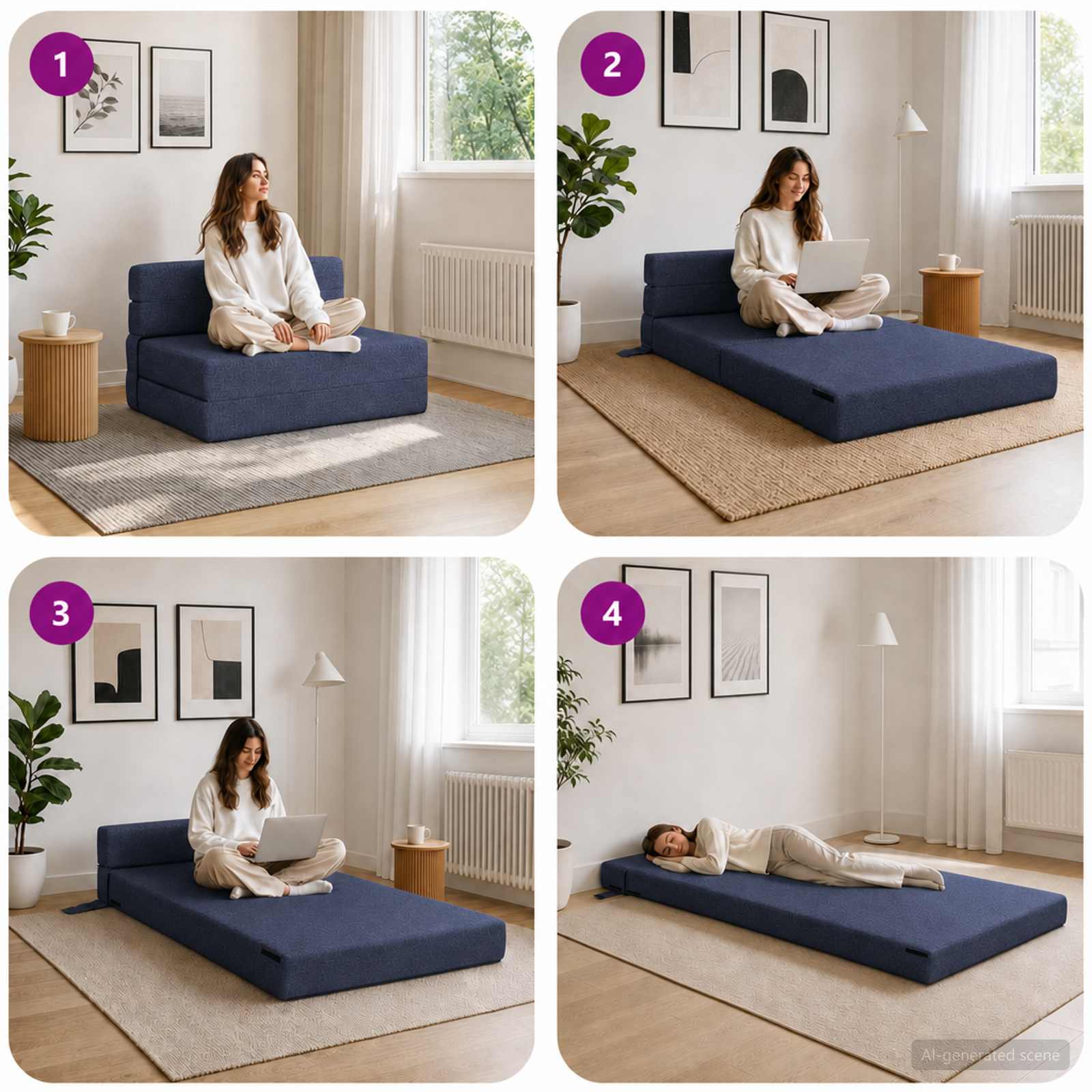 Sofa na razvlačenje Plava 70 x 72 x 60 cm Tkanina