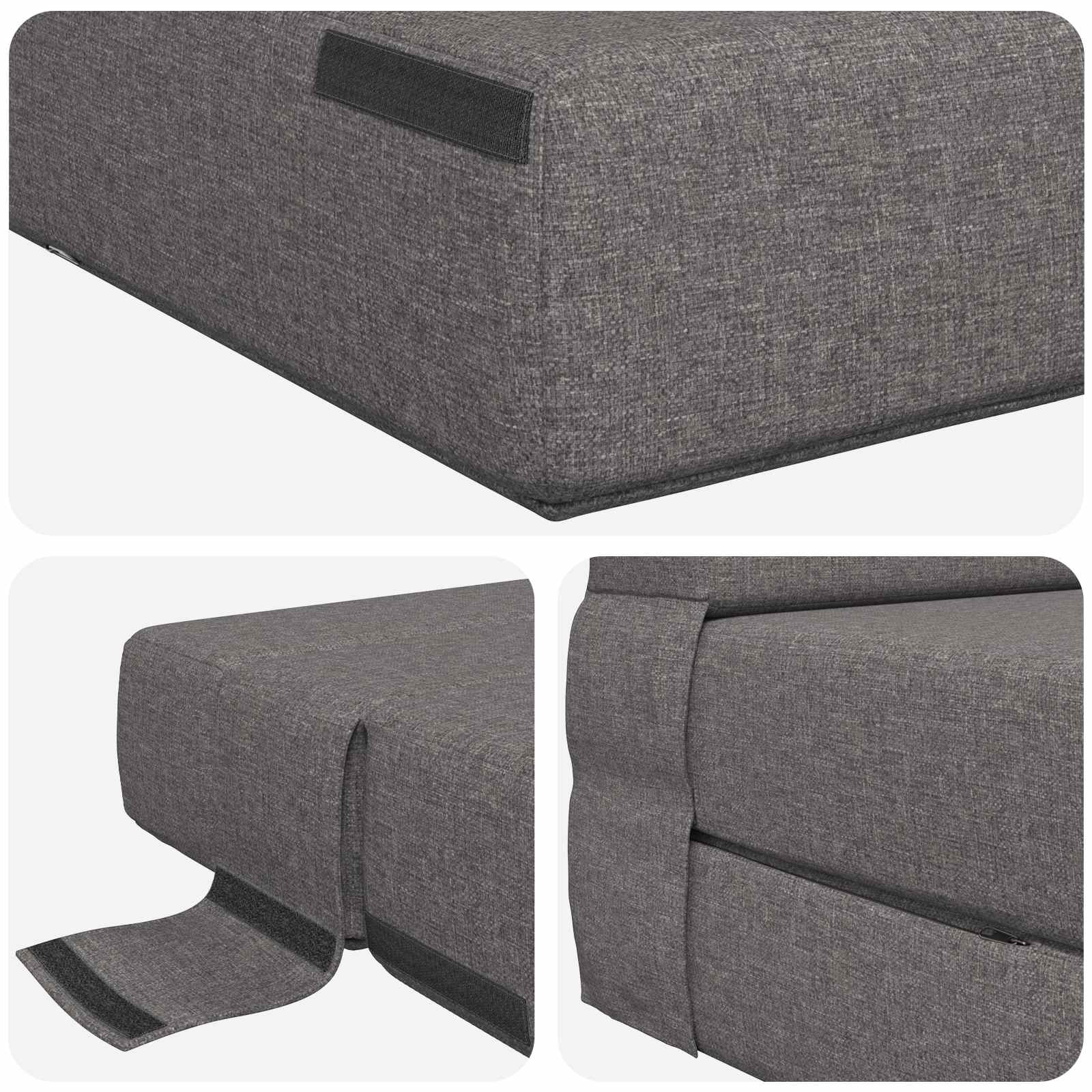 Preklopni madrac za sofu Svjetlosiva 70 x 80 x 60 cm Tkanina