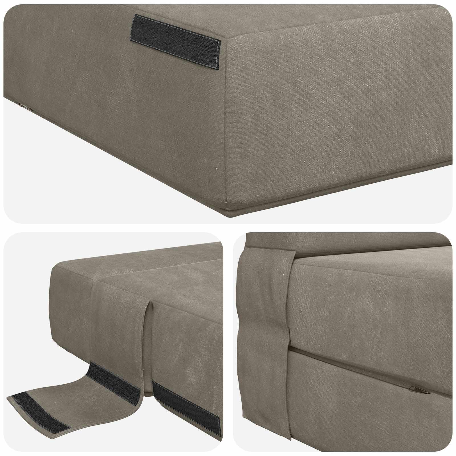 Preklopni madrac za sofu Svjetlosiva 70 x 80 x 60 cm Tkanina