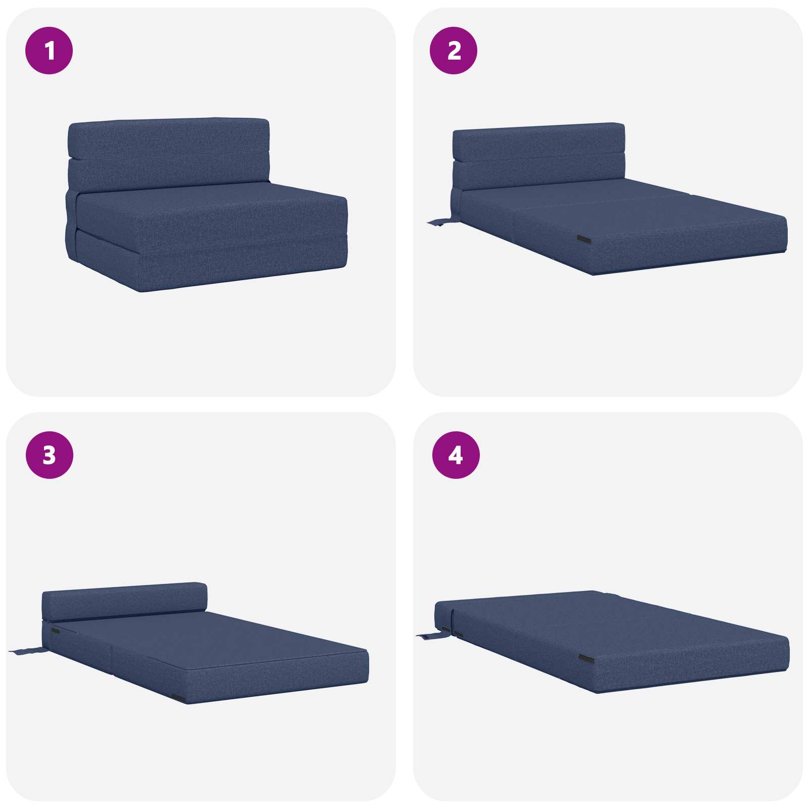 Preklopni madrac za sofu Plava 100 x 80 x 60 cm Tkanina