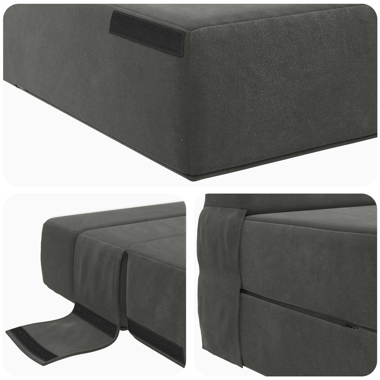 Preklopni madrac za sofu Tamnosiva 100 x 80 x 60 cm Tkanina