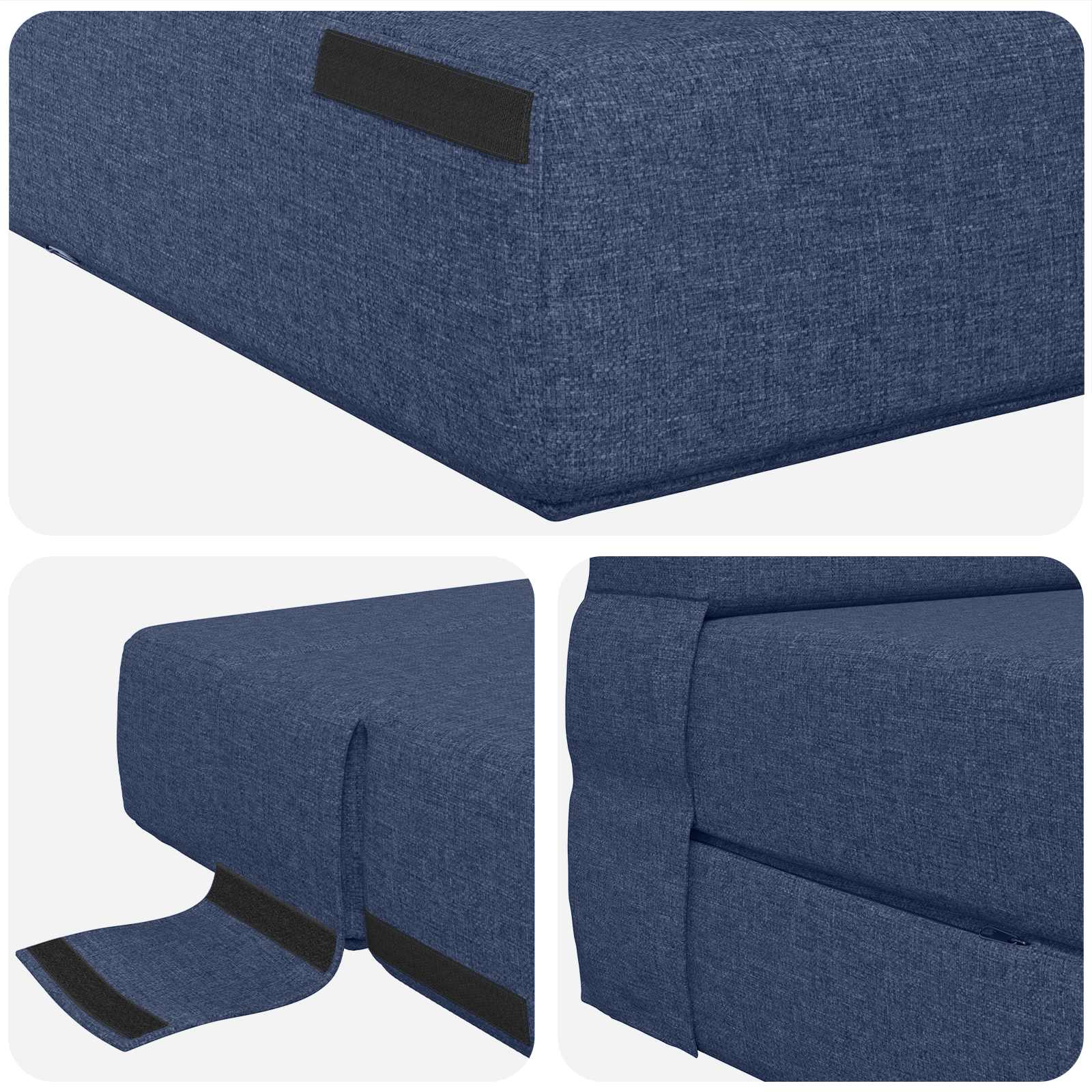 Preklopni madrac za sofu Plava 152 x 86,5 x 60 cm Tkanina