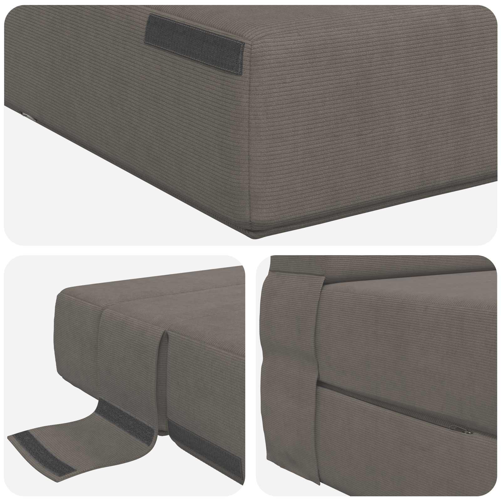 Preklopni madrac za sofu Svjetlosiva 152 x 86,5 x 60 cm Tkanina