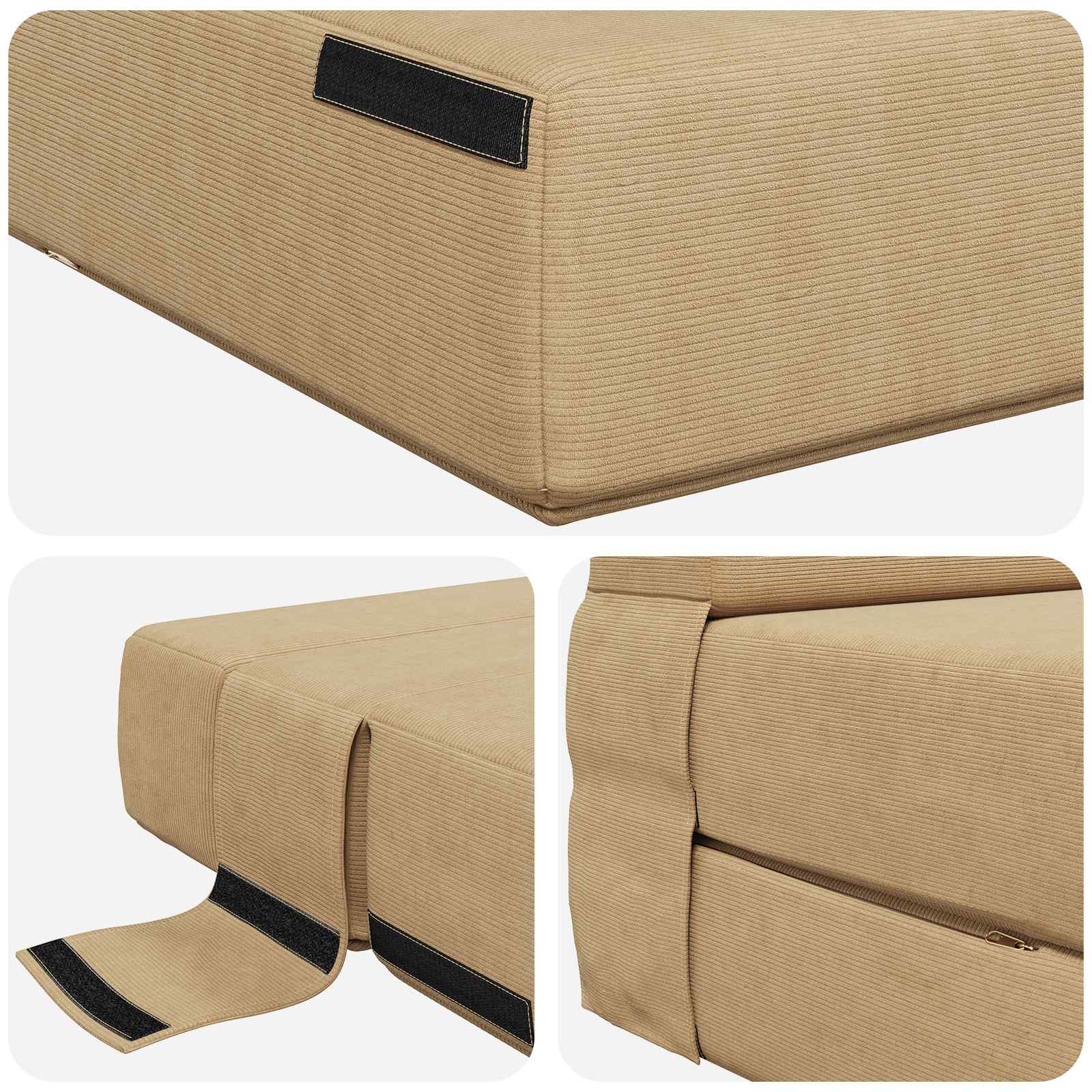 Preklopni madrac za sofu Zelena Siva 152 x 86,5 x 60 cm Tkanina