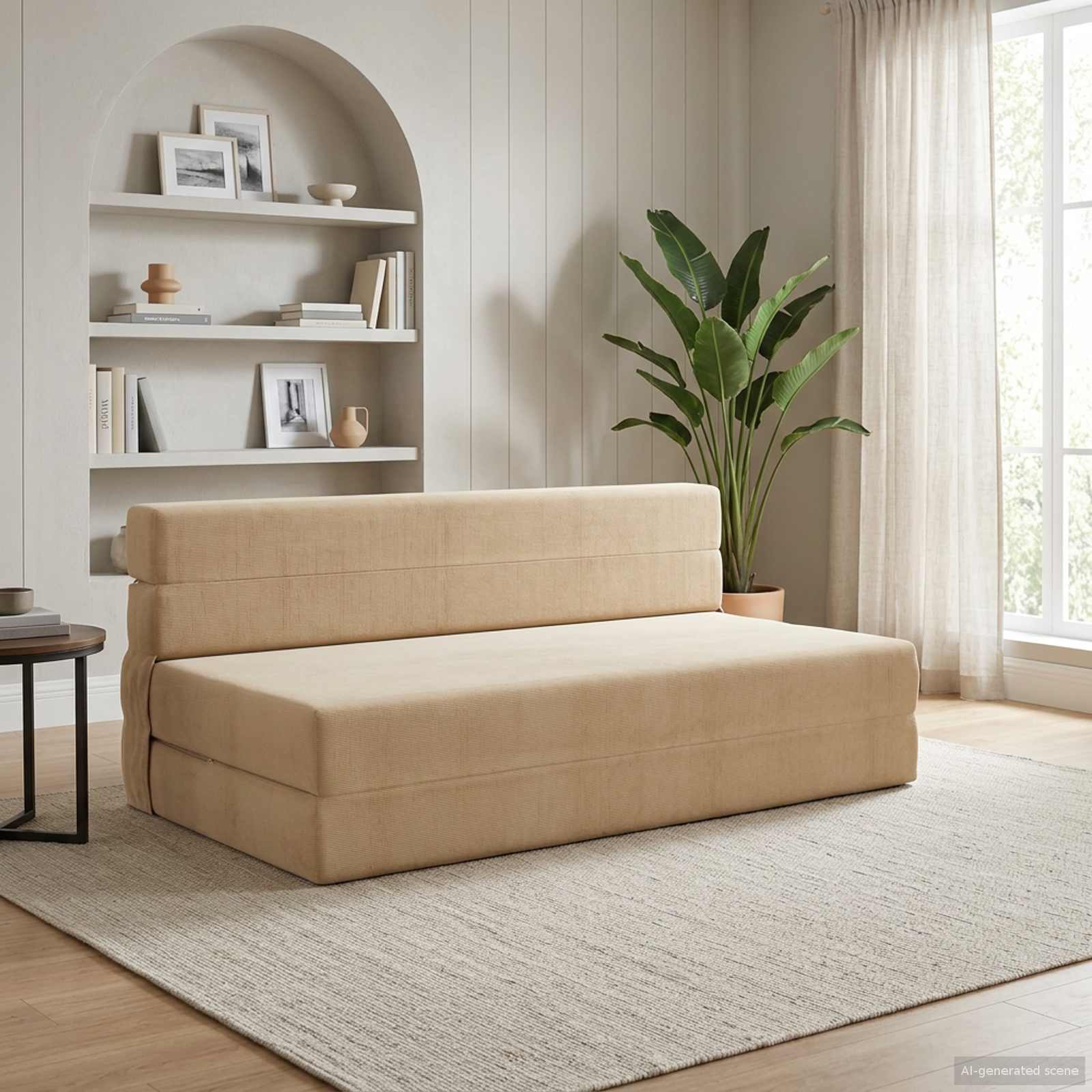 Preklopni madrac za sofu Zelena Siva 152 x 86,5 x 60 cm Tkanina