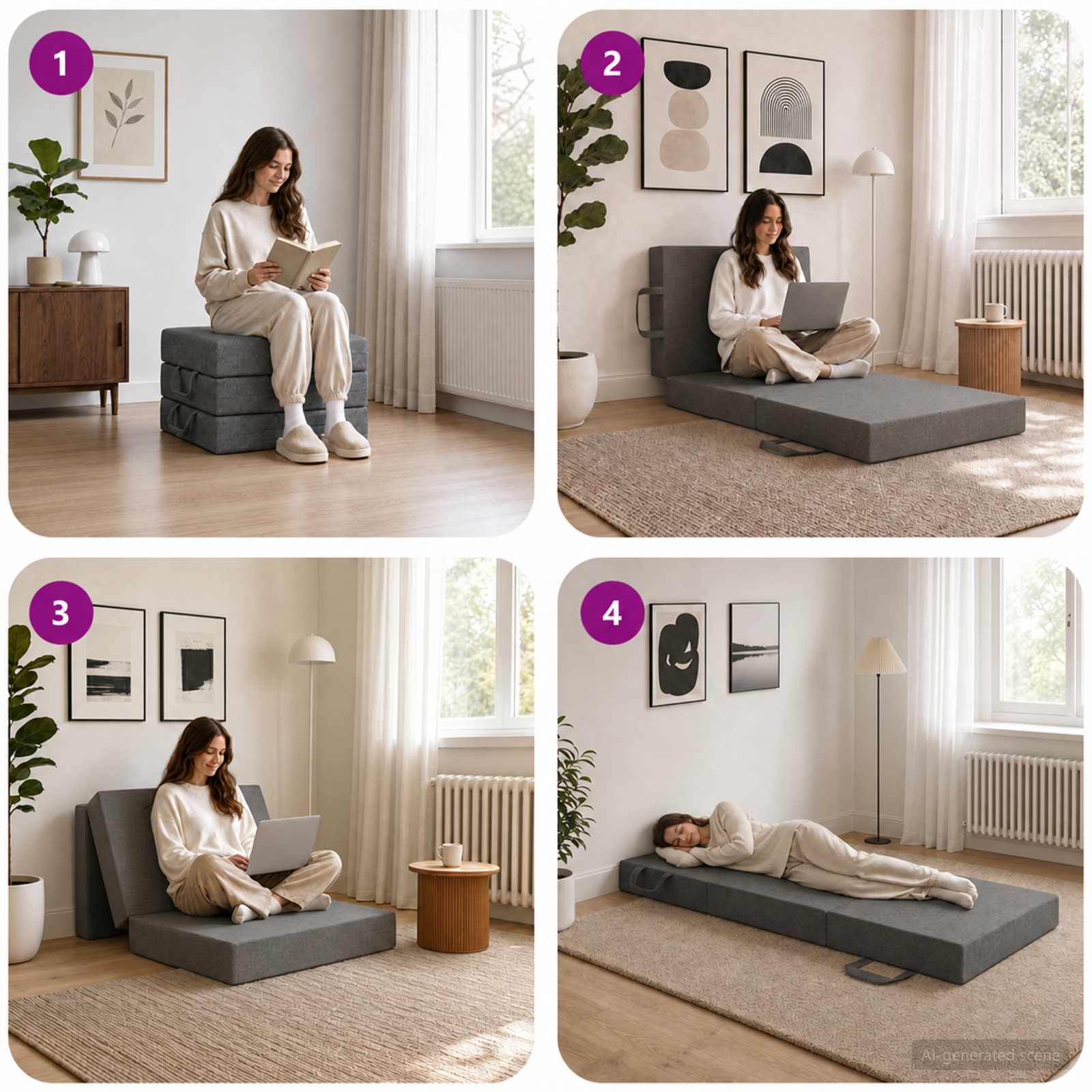 Sofa na razvlačenje 75 x 63 x 45 cm Svjetlosiva