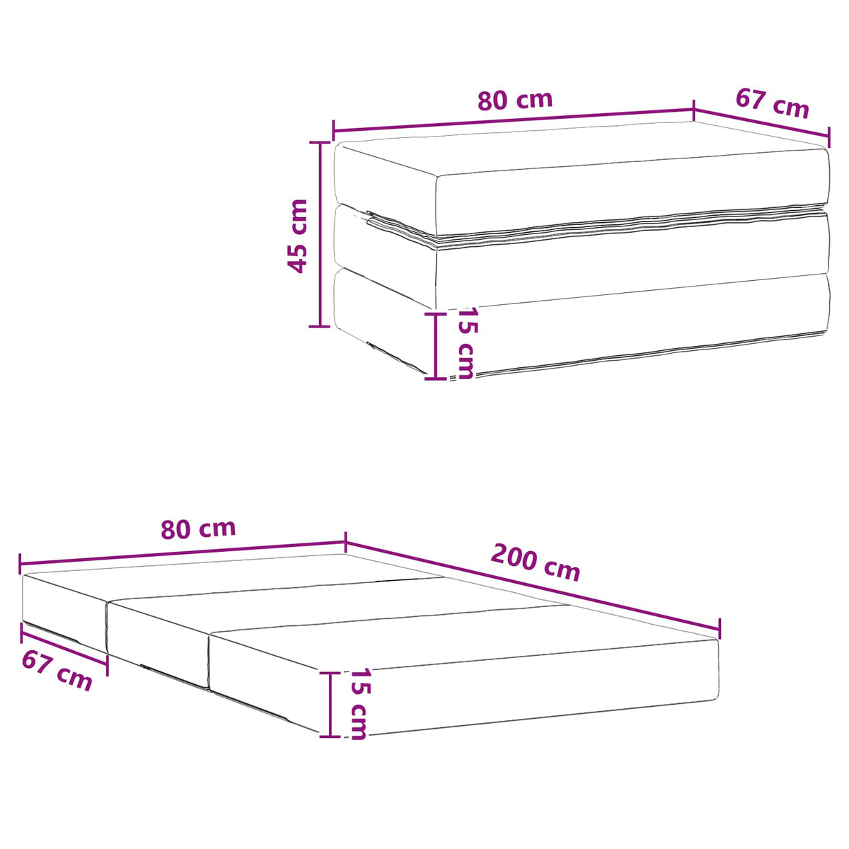 Sofa na razvlačenje 80 x 67 x 45 cm Svjetlosiva