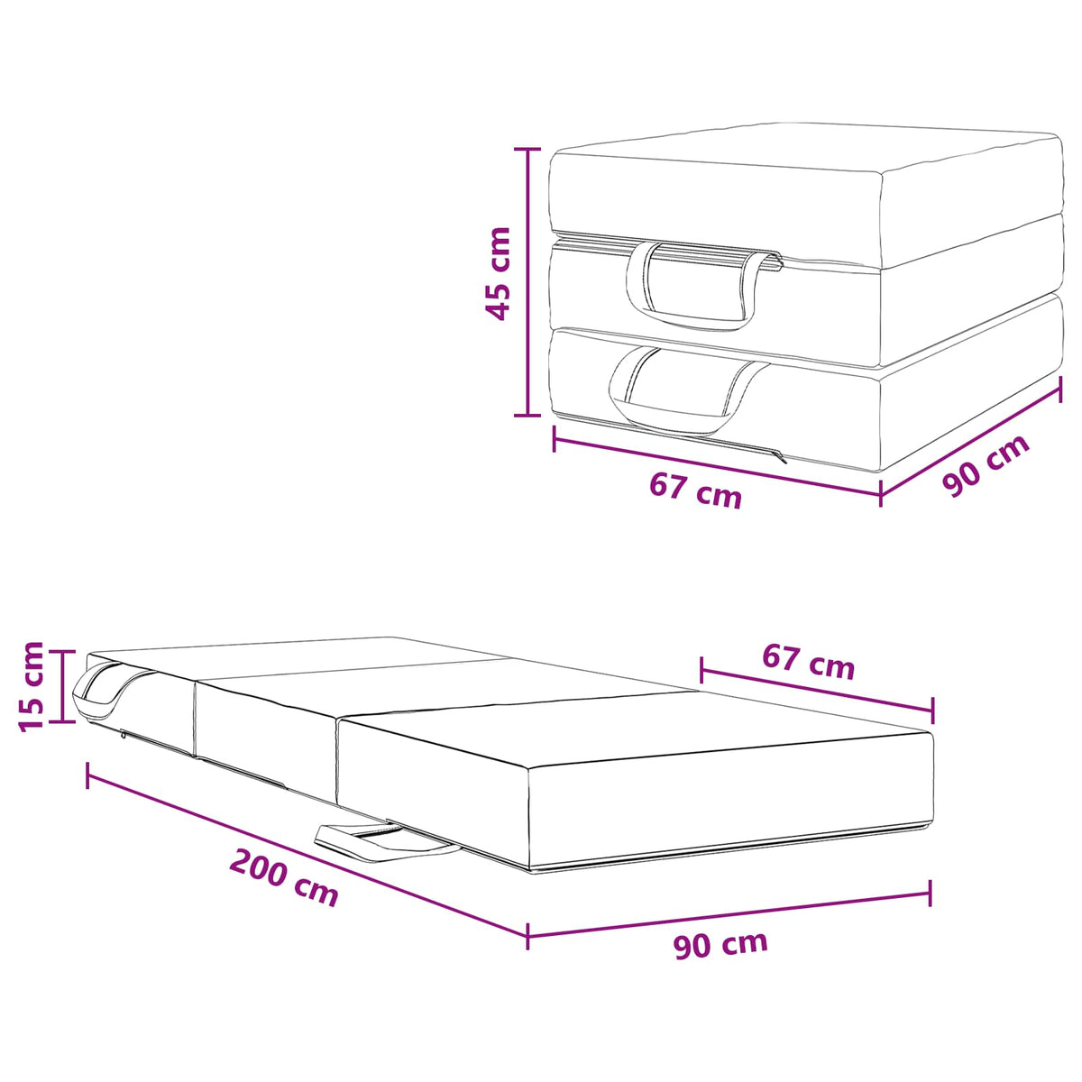 Sofa na razvlačenje 90 x 67 x 45 cm Svjetlosiva