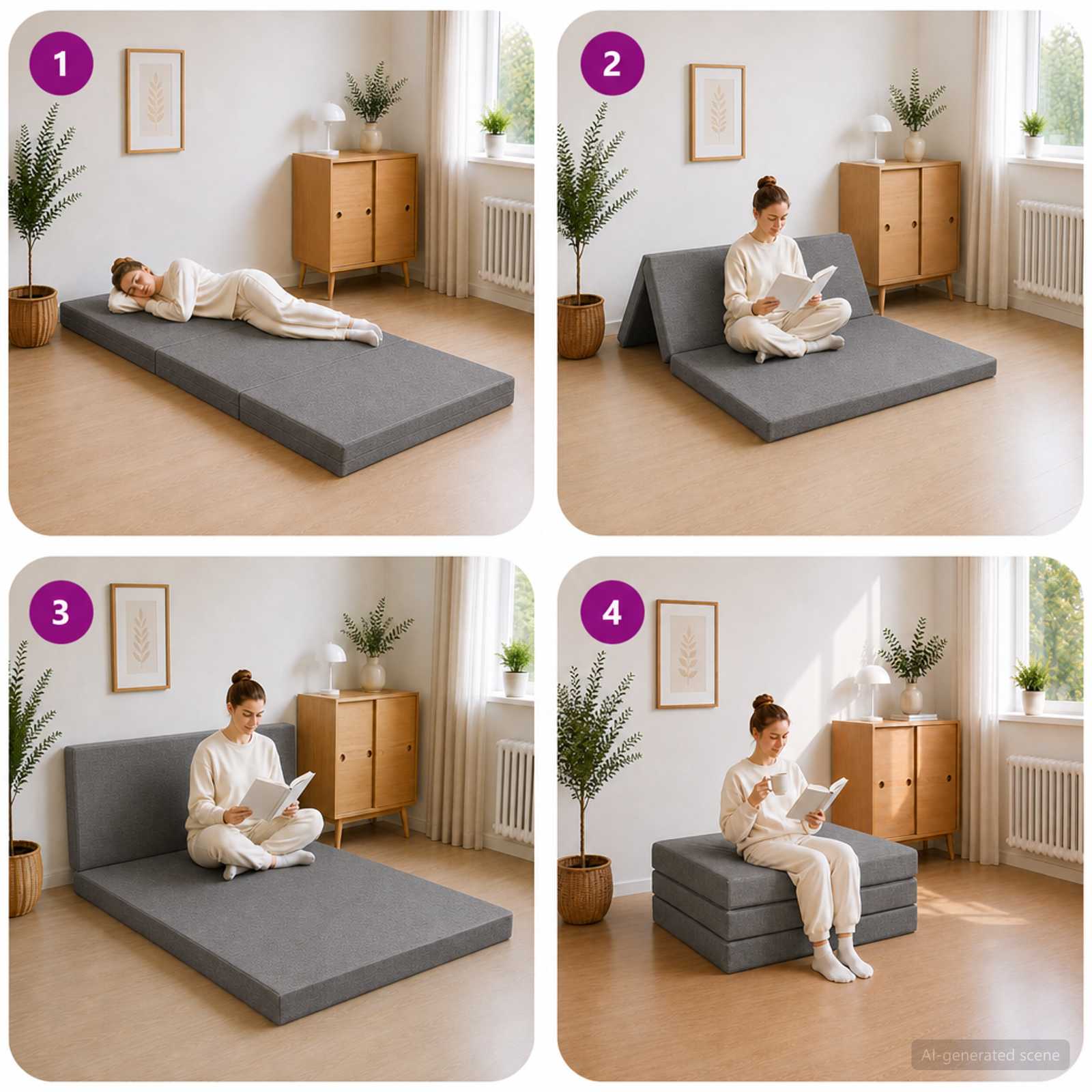 Sofa na razvlačenje 90 x 67 x 45 cm Svjetlosiva
