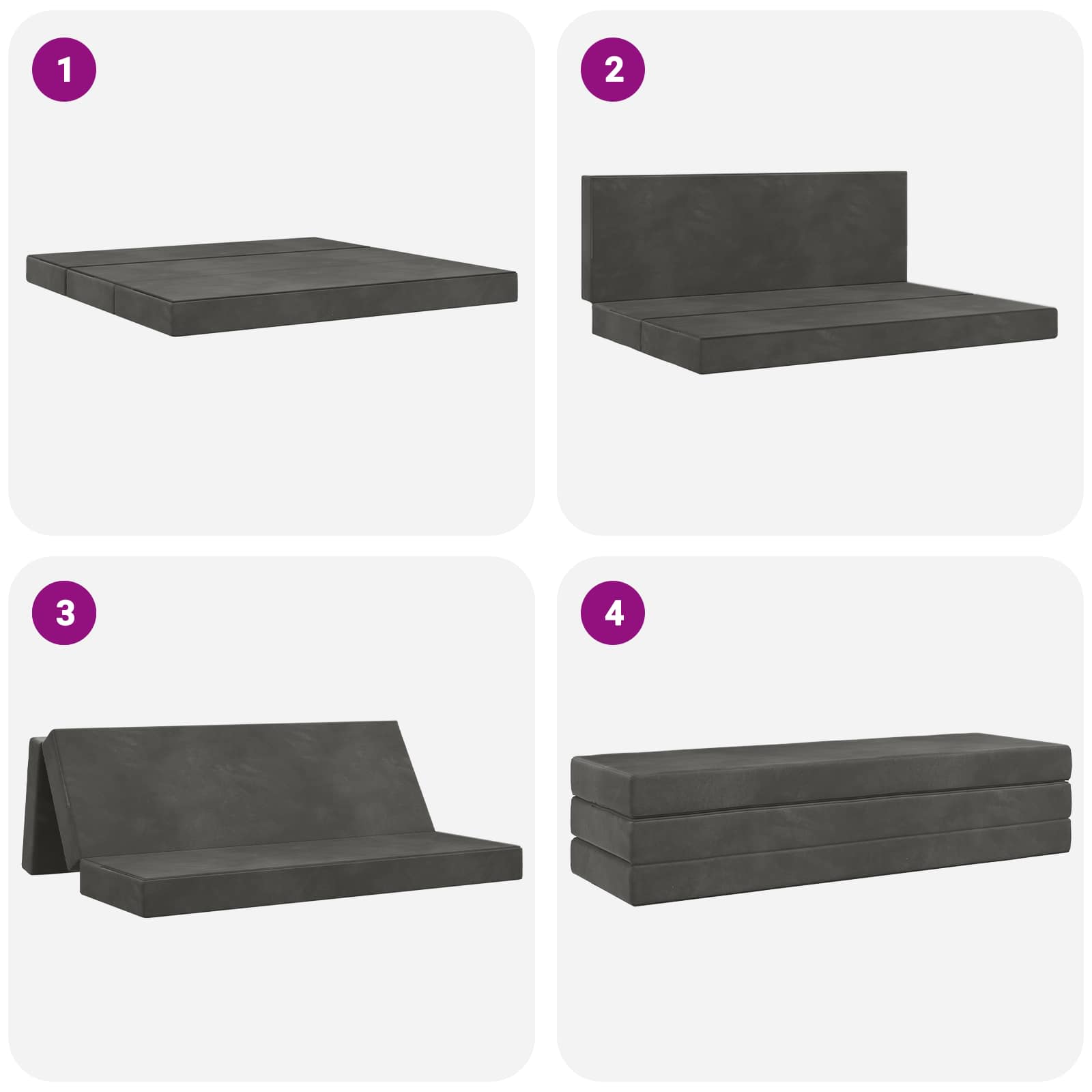 Sofa na razvlačenje 180 x 67 x 45 cm Tamnosiva