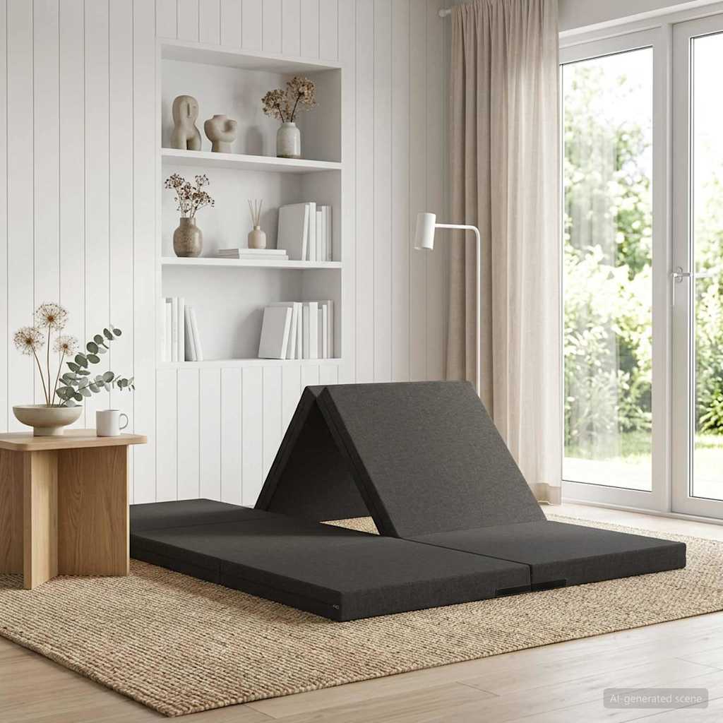 Sofa na razvlačenje 140 x 67 x 15 cm Tamnosiva