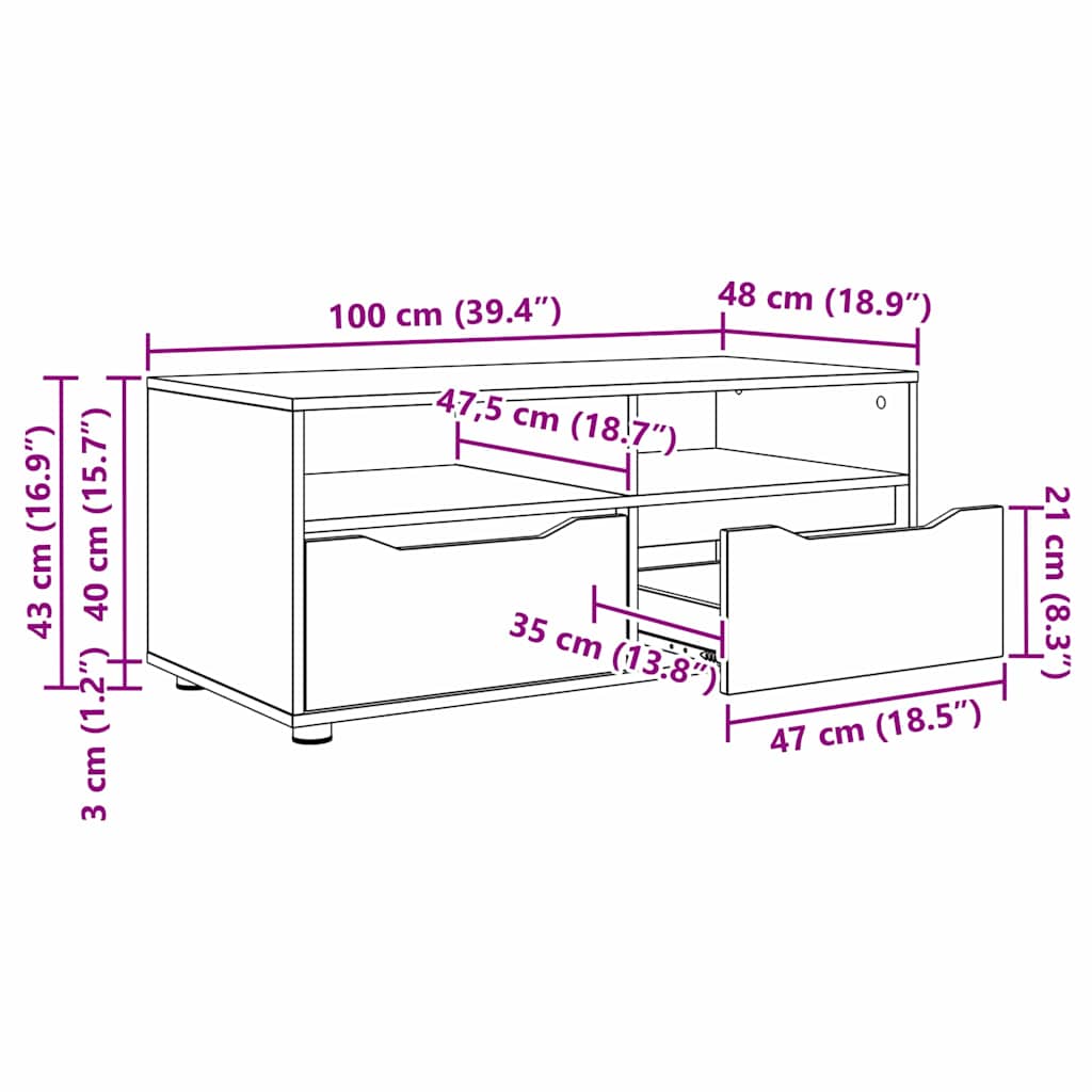TV ormar Sonoma hrast 100 x 48 x 43 cm Konstruirano drvo