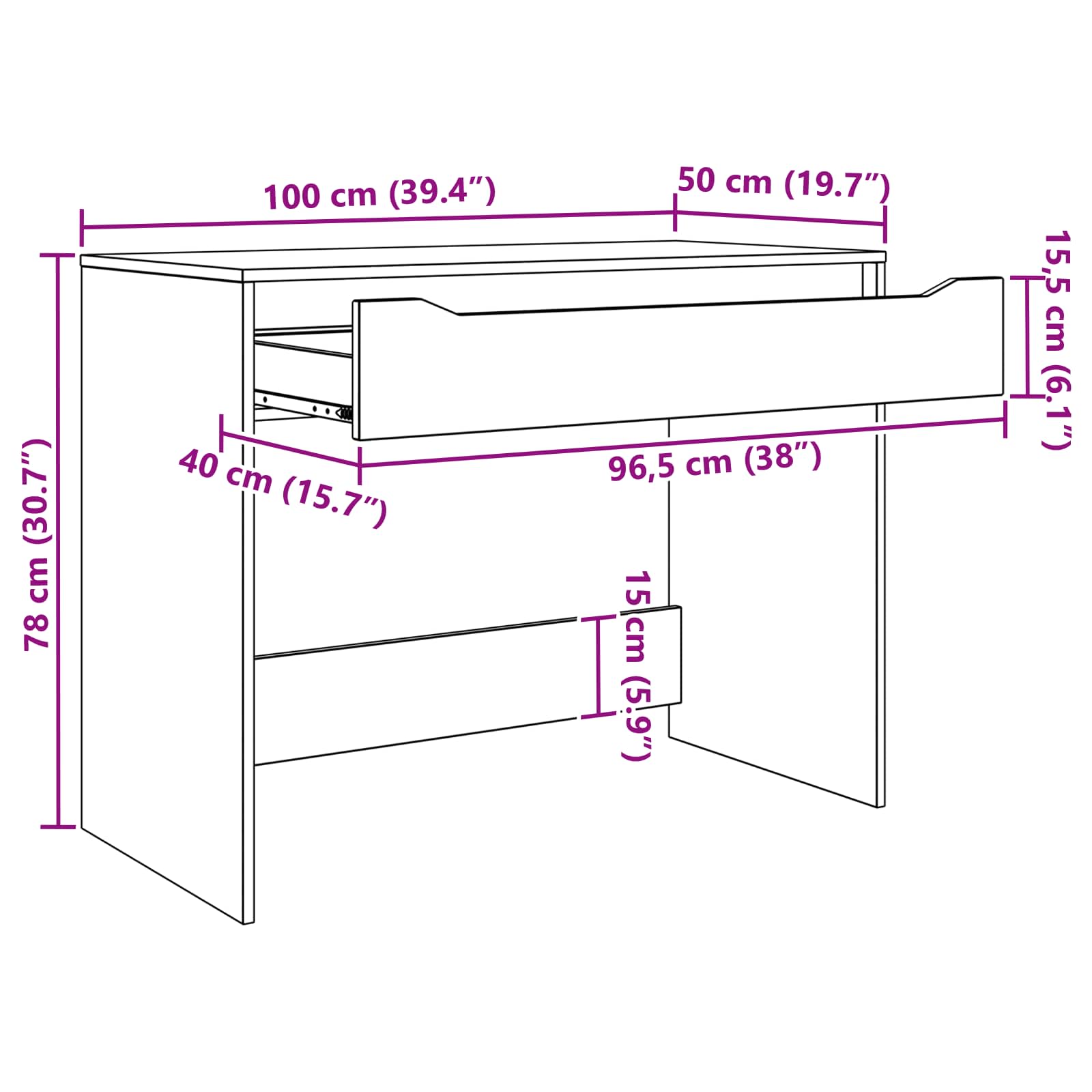 Stol Sonoma hrast 100 x 50 x 78 cm Konstrukcijsko drvo
